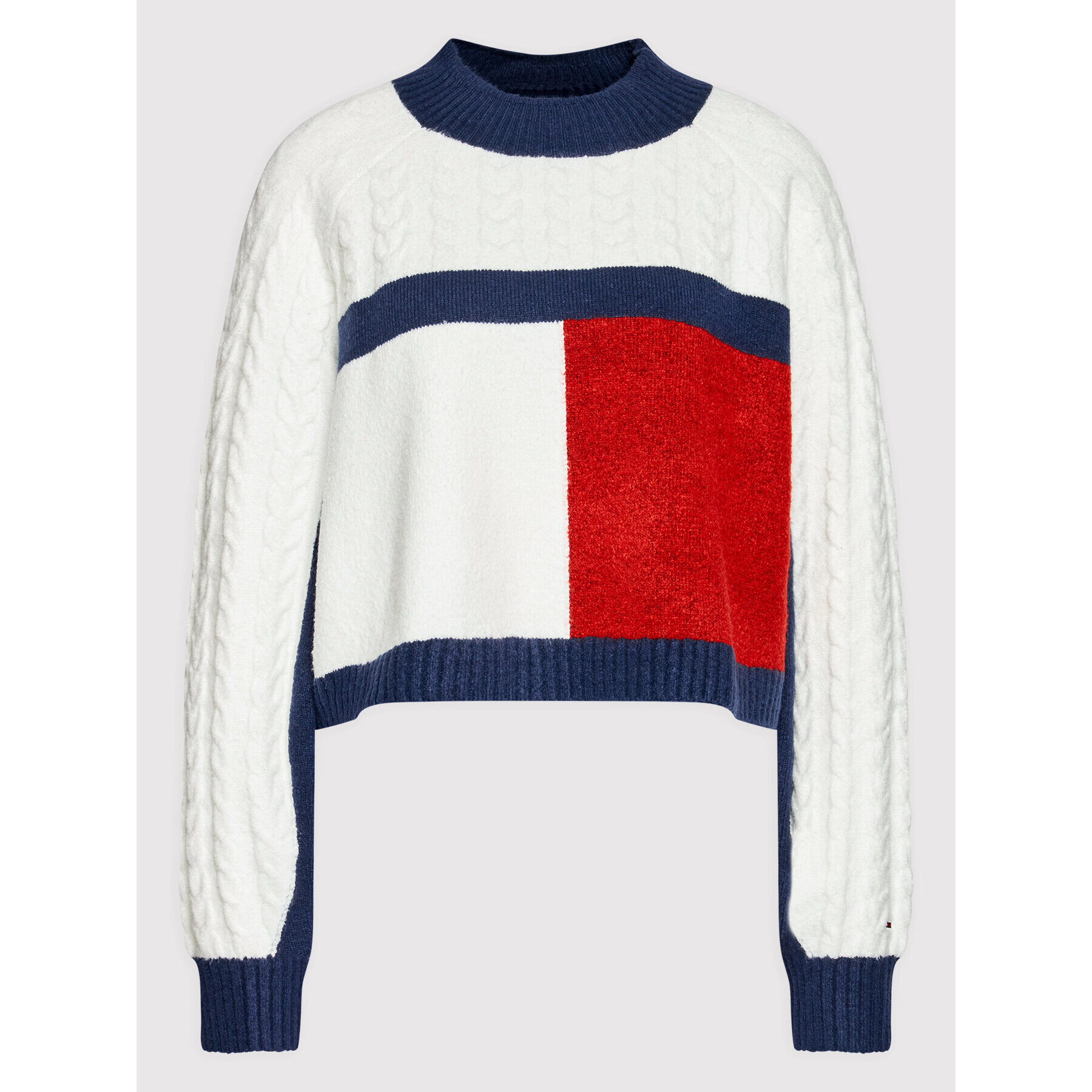 Tommy Jeans Sveter Crop Flag Rwb DW0DW12029 Béžová Boxy Fit - Pepit.sk