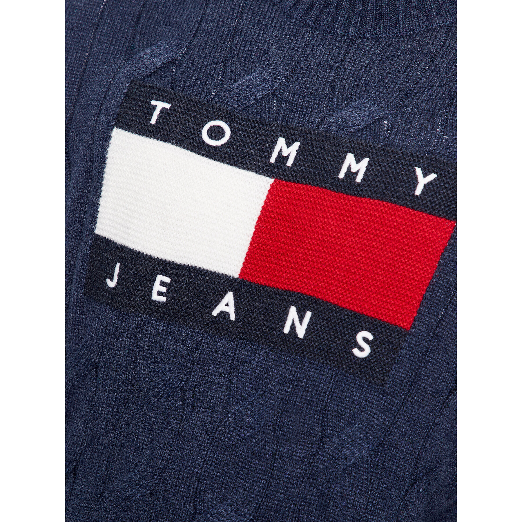 Tommy Jeans Sveter Flag DM0DM17762 Tmavomodrá Relaxed Fit - Pepit.sk