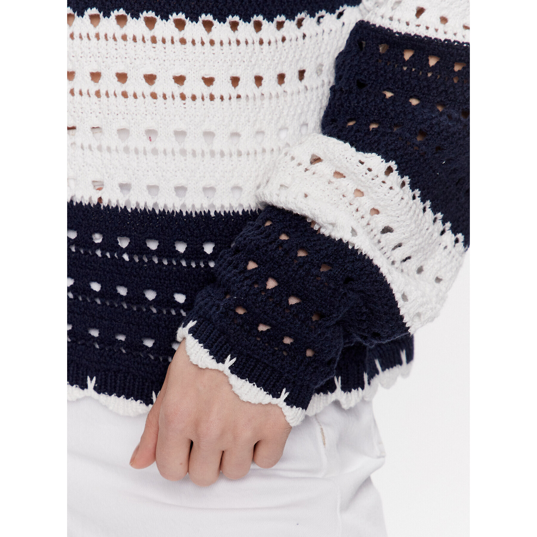 Tommy Jeans Sveter Summer Crochet DW0DW15404 Tmavomodrá Relaxed Fit - Pepit.sk