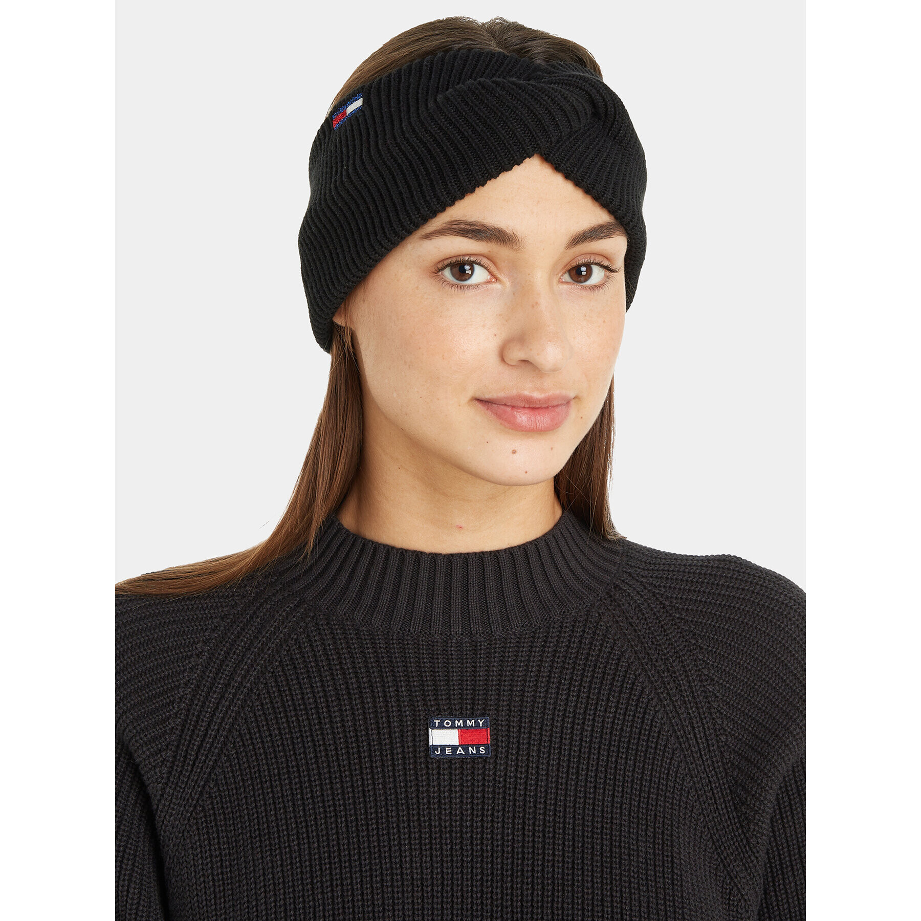 Tommy Jeans Textilná čelenka Tjw Flag Headband AW0AW15475 Čierna - Pepit.sk