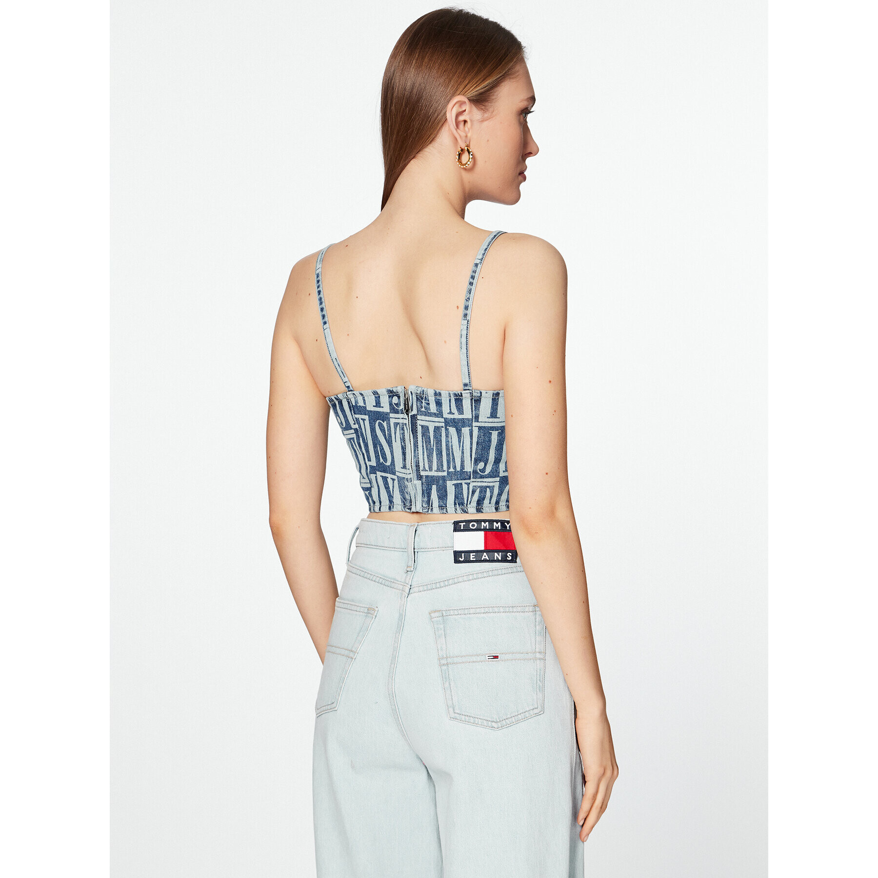 Tommy Jeans Top DW0DW15216 Modrá Slim Fit - Pepit.sk