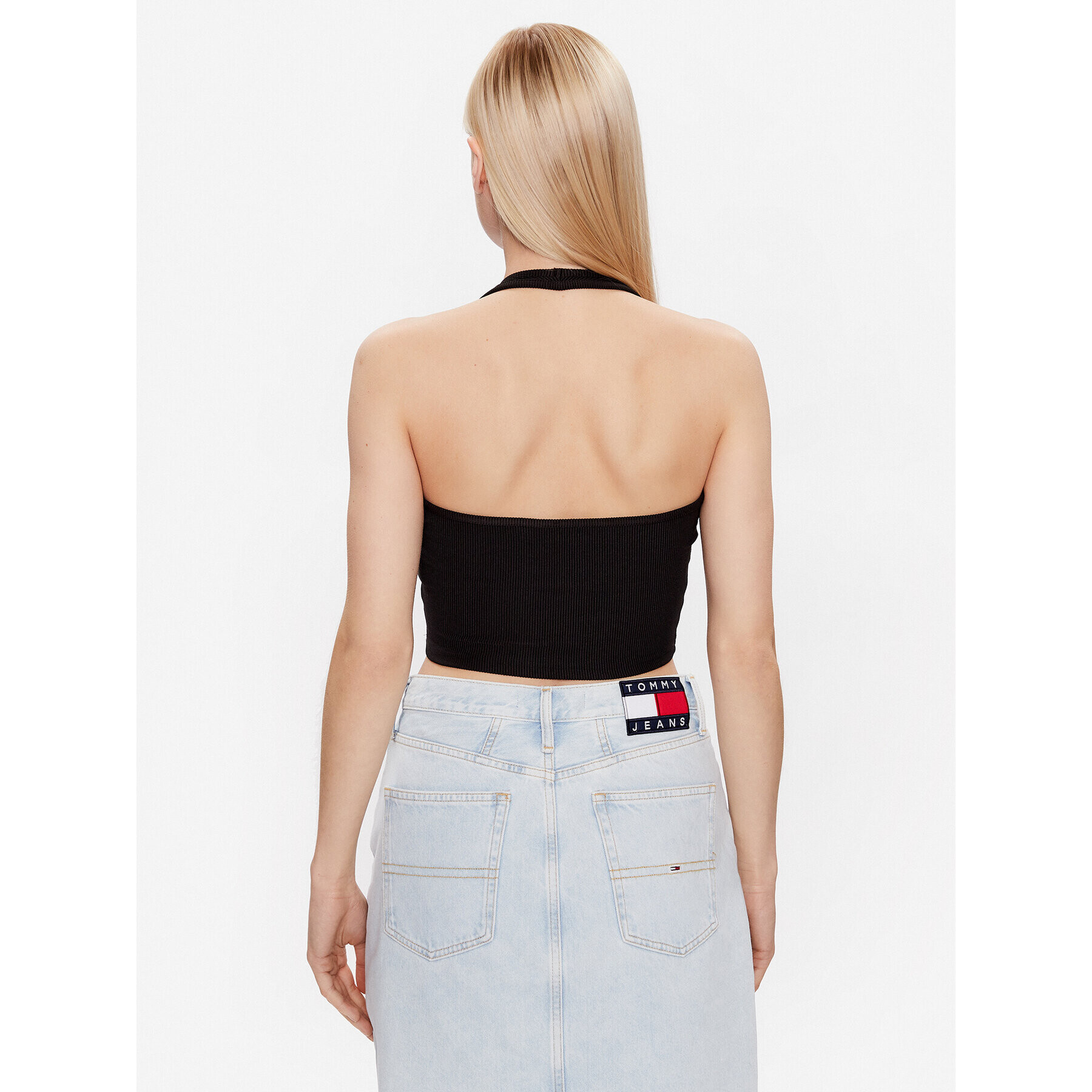 Tommy Jeans Top DW0DW15303 Čierna Slim Fit - Pepit.sk