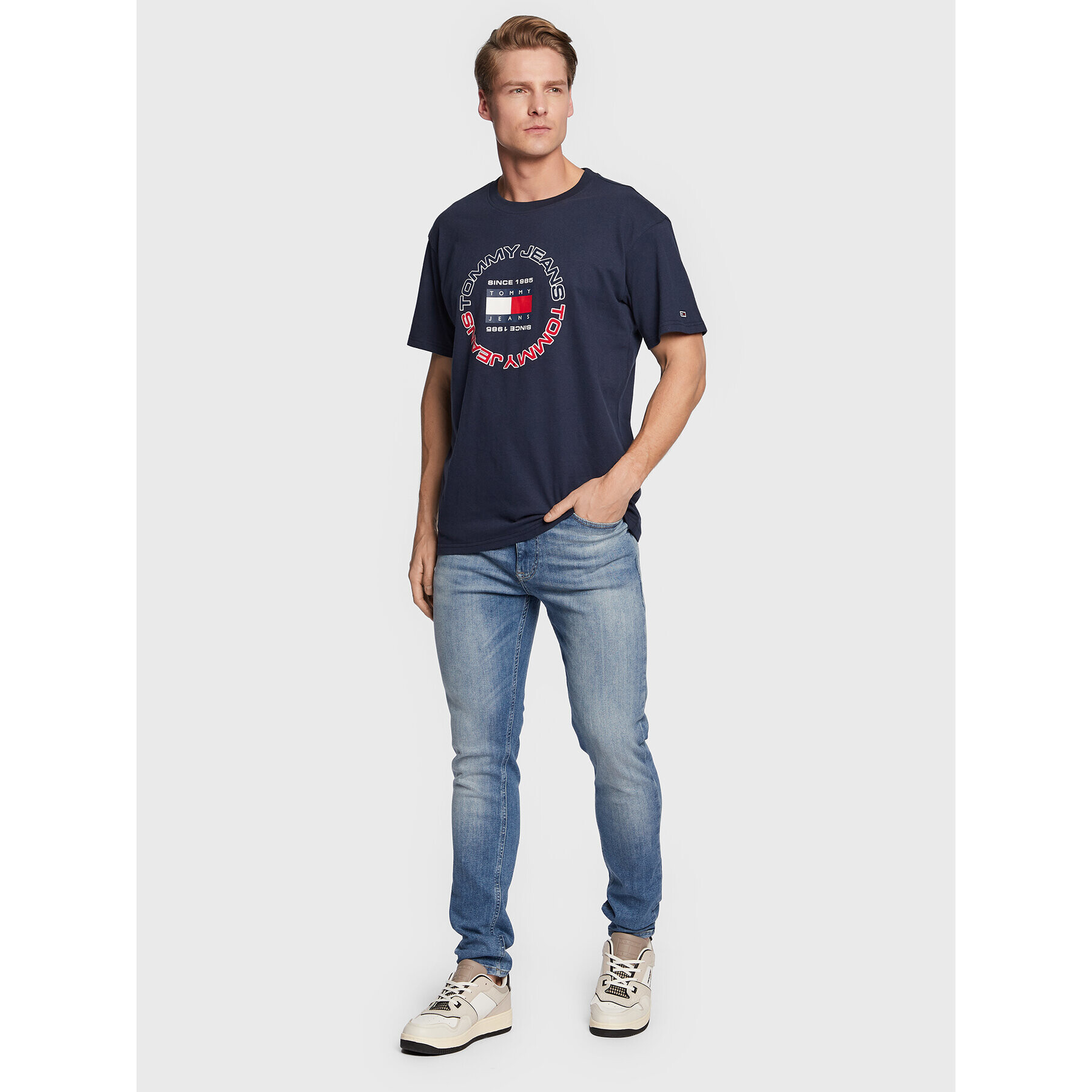 Tommy Jeans Tričko Athletic DM0DM15676 Tmavomodrá Relaxed Fit - Pepit.sk