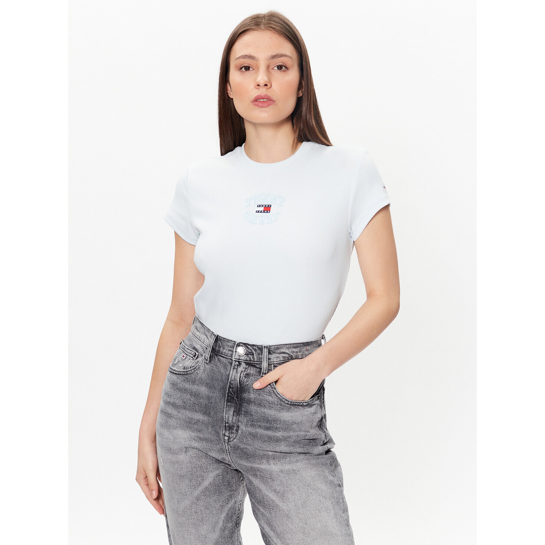 Tommy Jeans Tričko Baby Mirror DW0DW16289 Modrá Regular Fit - Pepit.sk