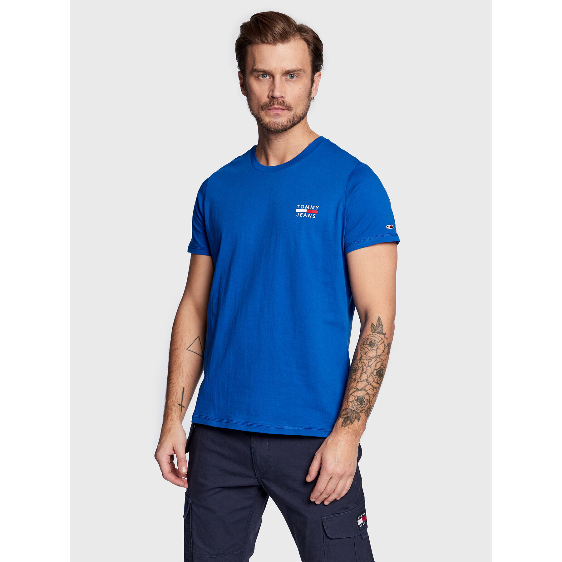 Tommy Jeans Tričko Chest Logo DM0DM10099 Modrá Regular Fit - Pepit.sk