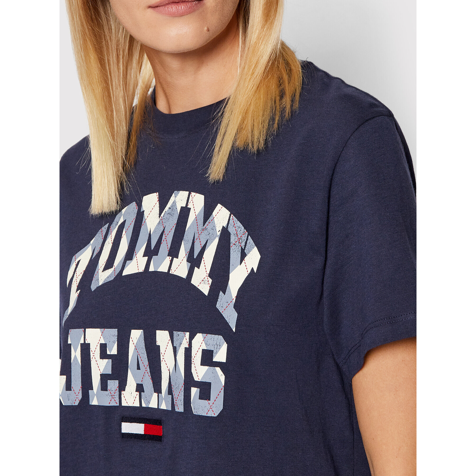 Tommy Jeans Tričko Classic College Argyle DW0DW11928 Tmavomodrá Relaxed Fit - Pepit.sk