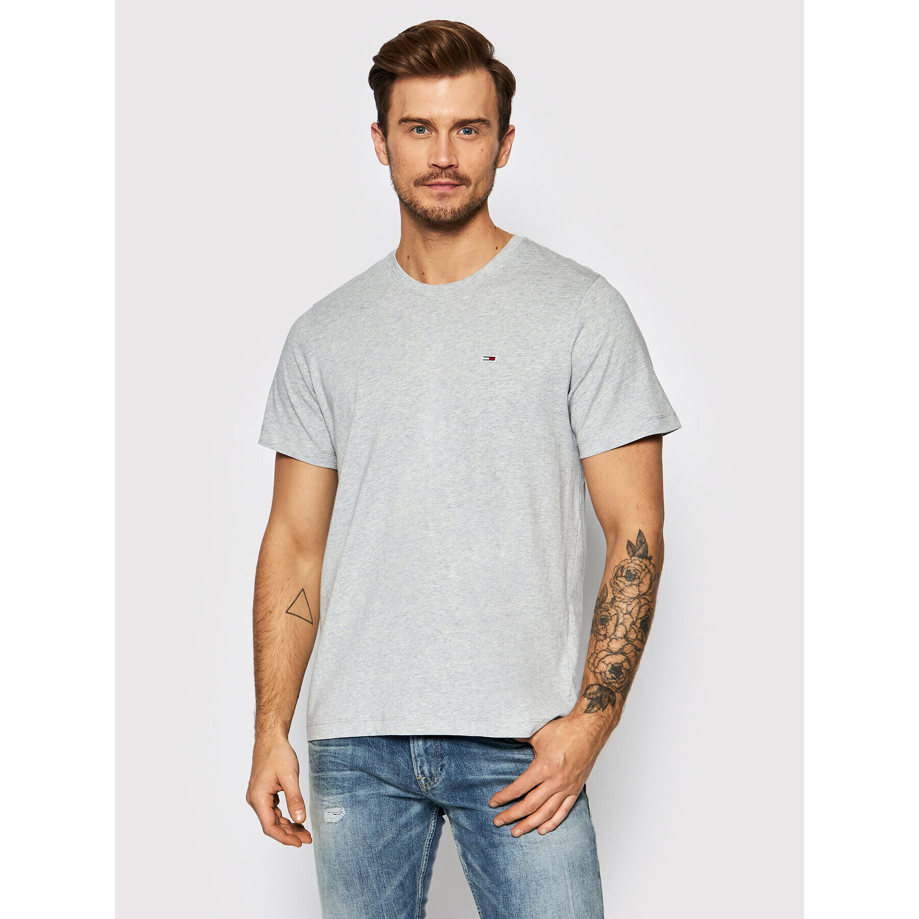 Tommy Jeans Tričko Classic DM0DM09598 Sivá Regular Fit - Pepit.sk