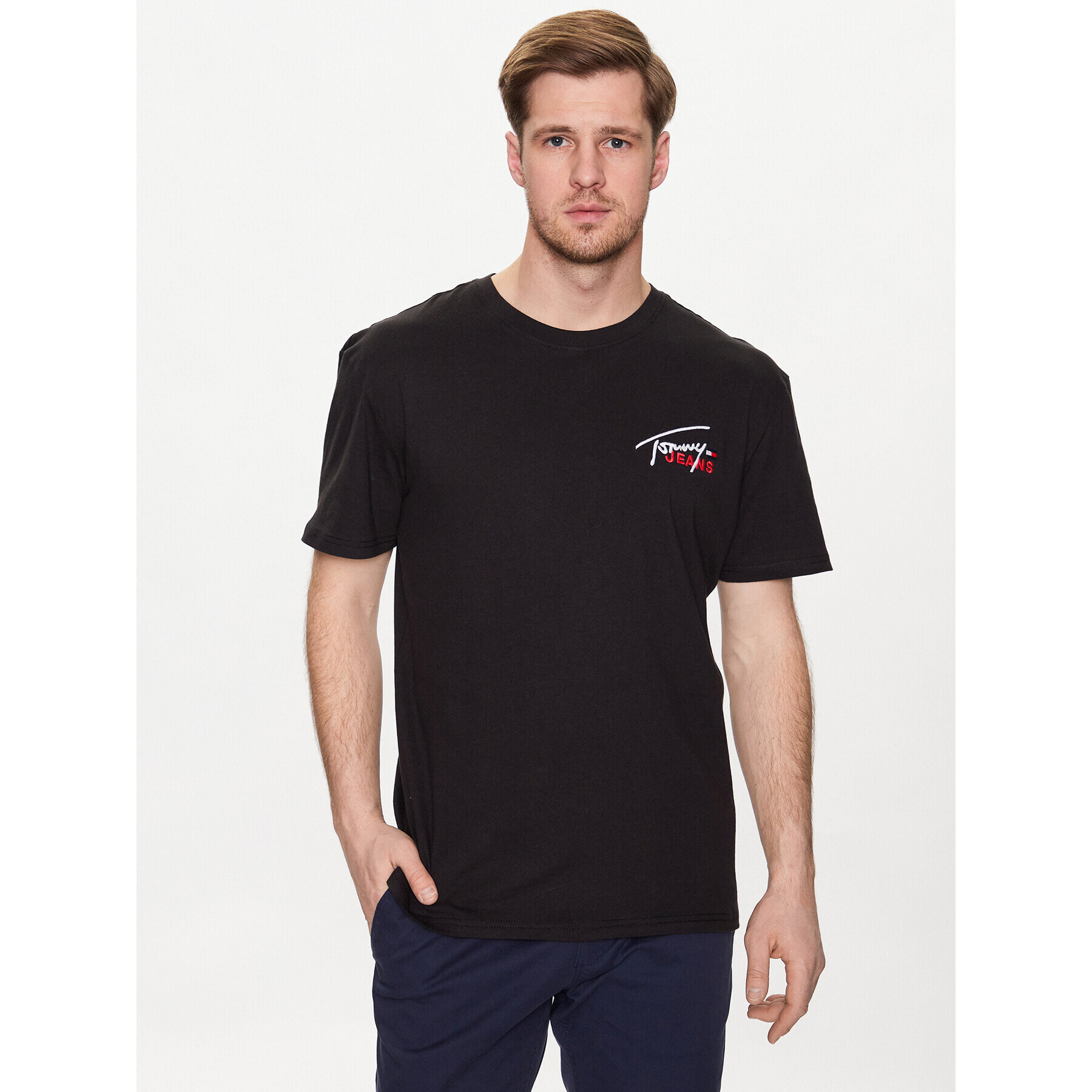 Tommy Jeans Tričko Classic Graphic Signature DM0DM16236 Čierna Regular Fit - Pepit.sk