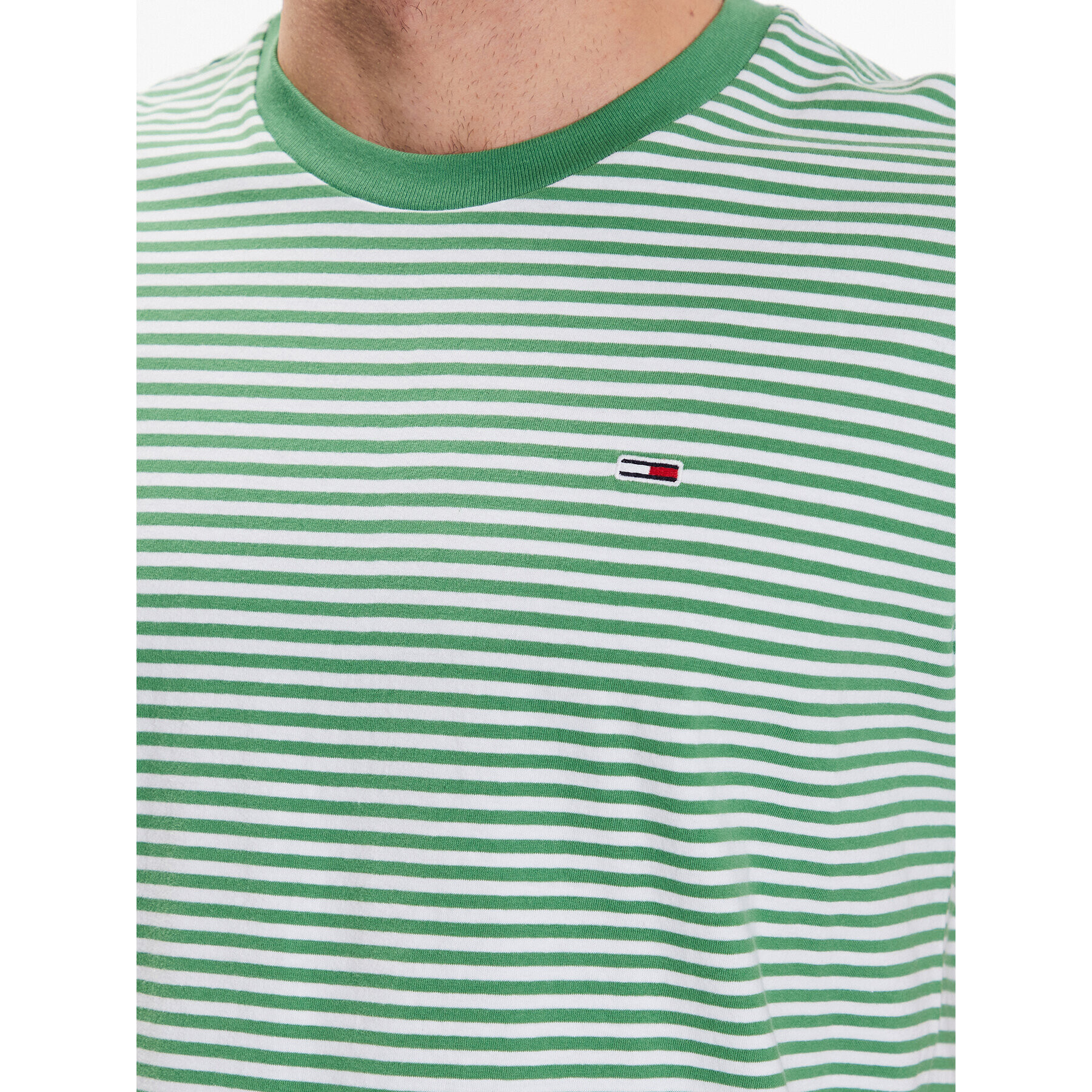 Tommy Jeans Tričko Classics Stripe DM0DM05515 Zelená Regular Fit - Pepit.sk