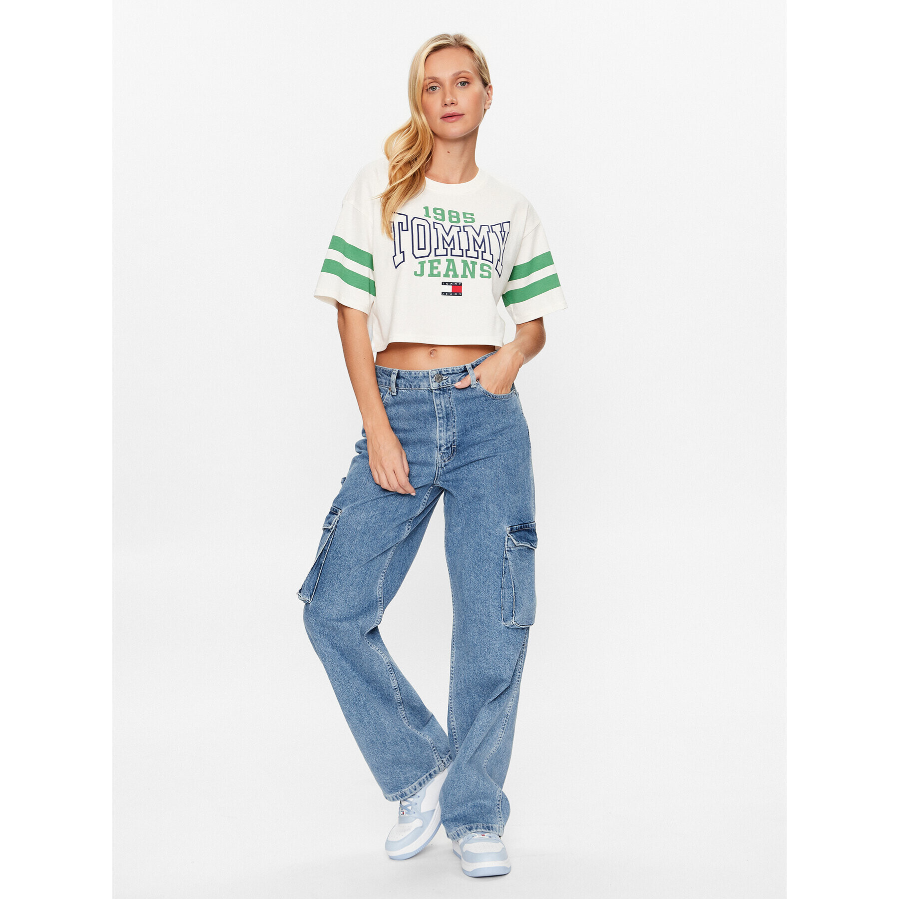 Tommy Jeans Tričko College DW0DW16150 Biela Oversize - Pepit.sk