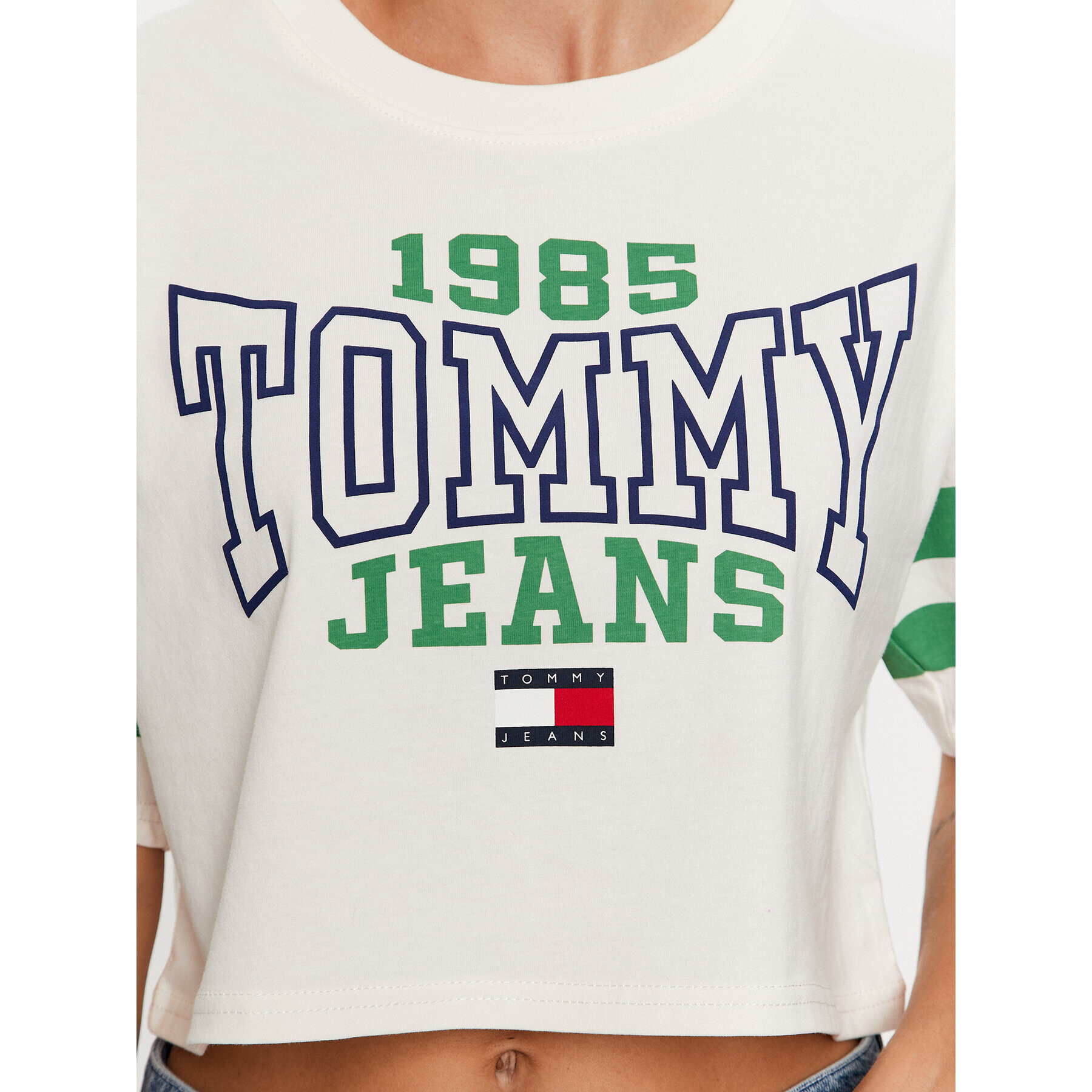 Tommy Jeans Tričko College DW0DW16150 Biela Oversize - Pepit.sk