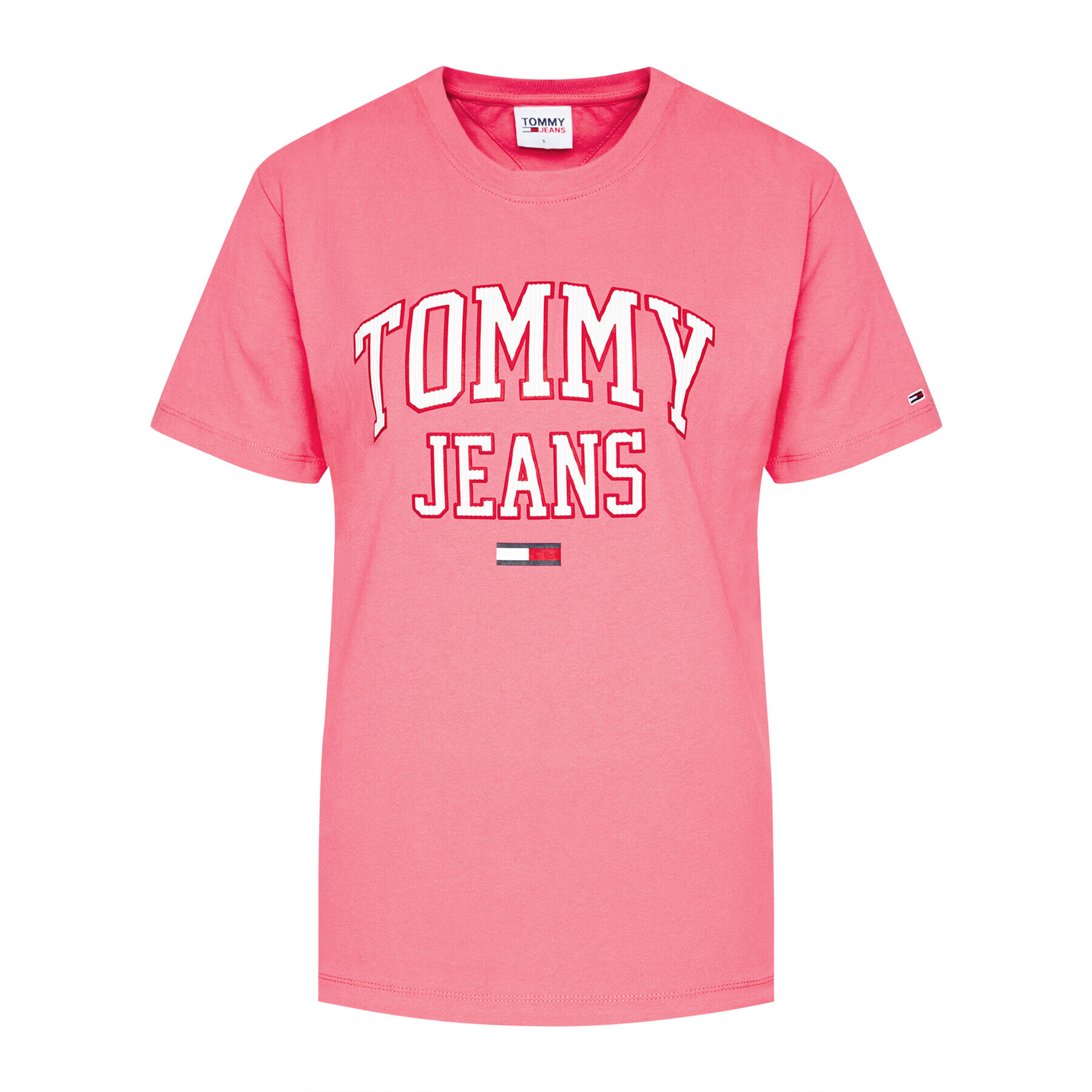 Tommy Jeans Tričko Collegiate Logo DW0DW09075 Ružová Boyfriend Fit - Pepit.sk