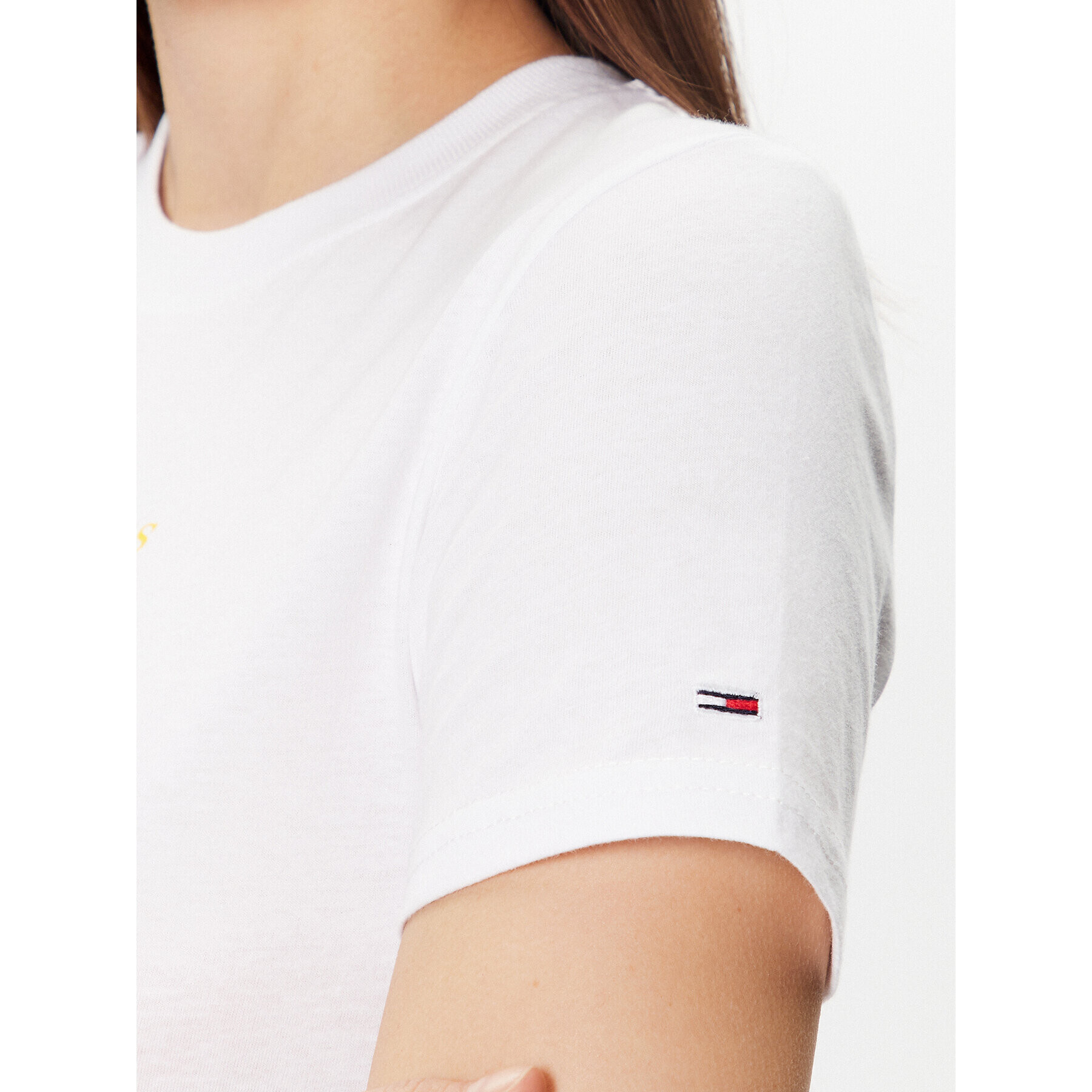 Tommy Jeans Tričko Color Serif Linear DW0DW15447 Biela Regular Fit - Pepit.sk