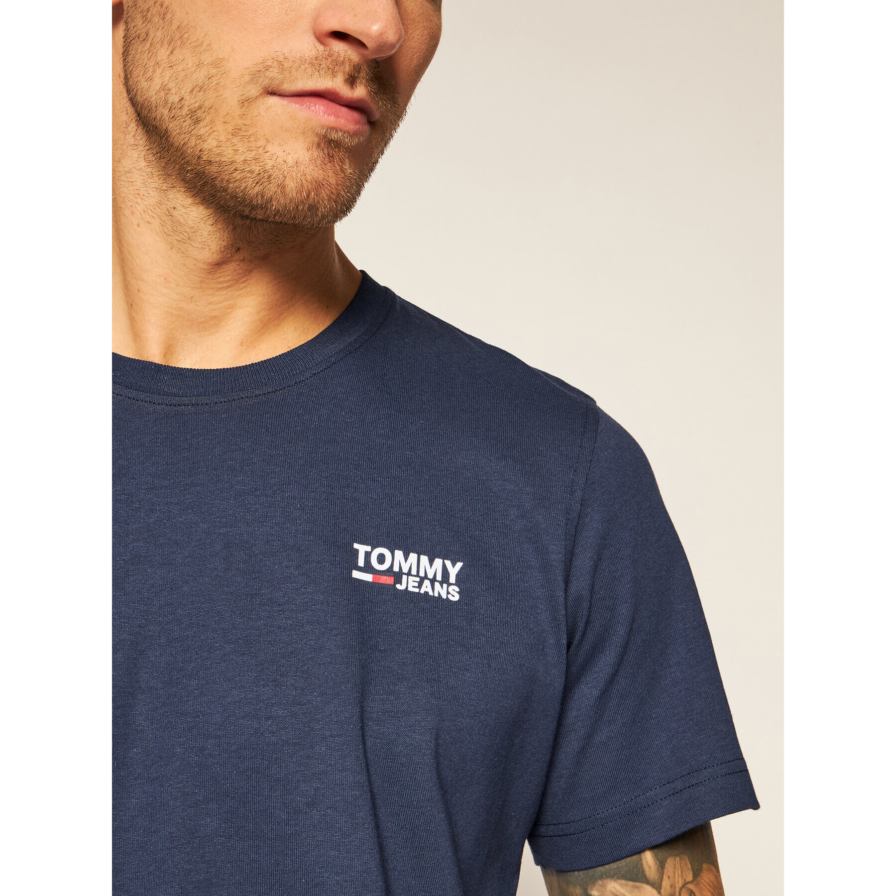 Tommy Jeans Tričko Corp Logo C Neck DM0DM09588 Tmavomodrá Regular Fit - Pepit.sk