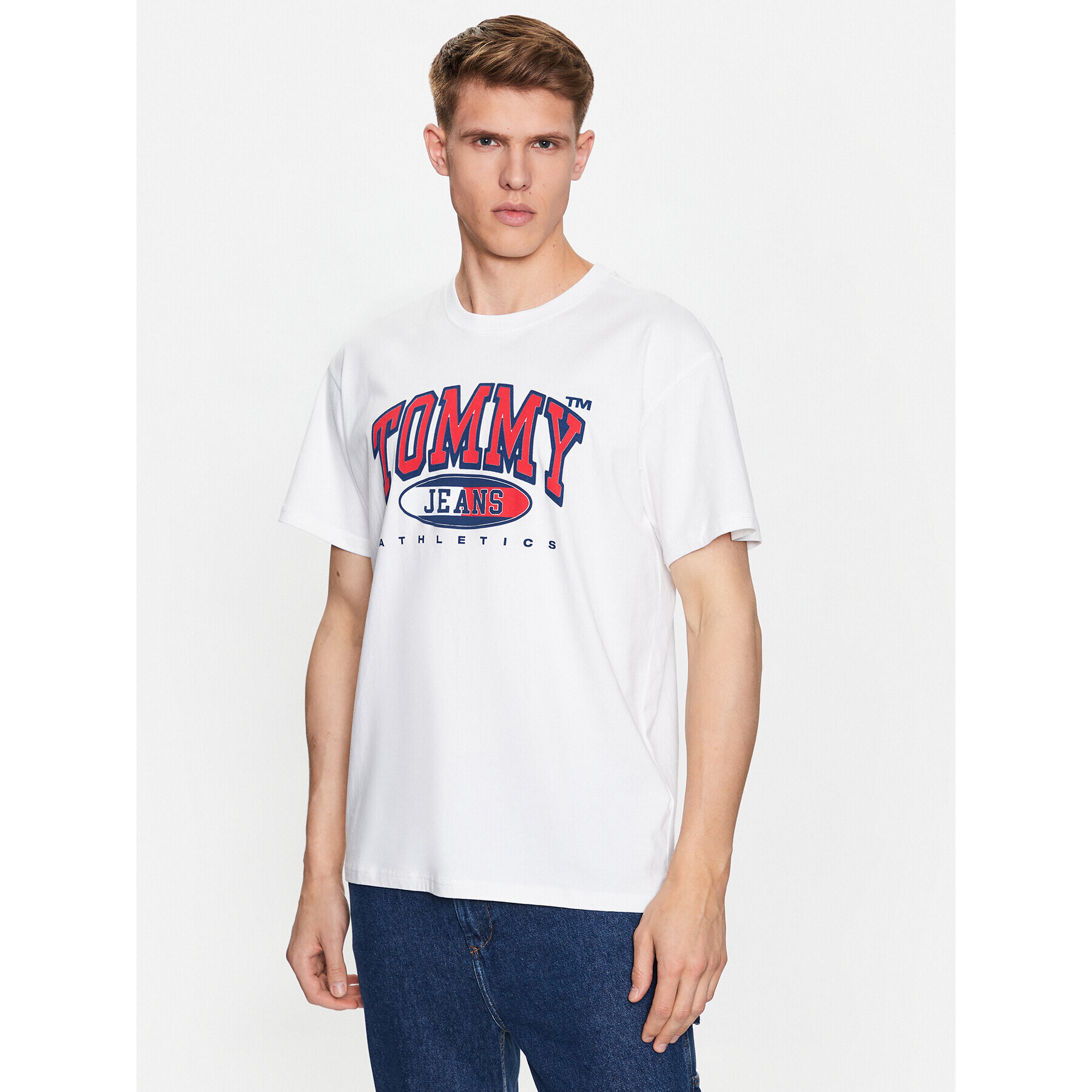 Tommy Jeans Tričko DM0DM16407 Biela Relaxed Fit - Pepit.sk