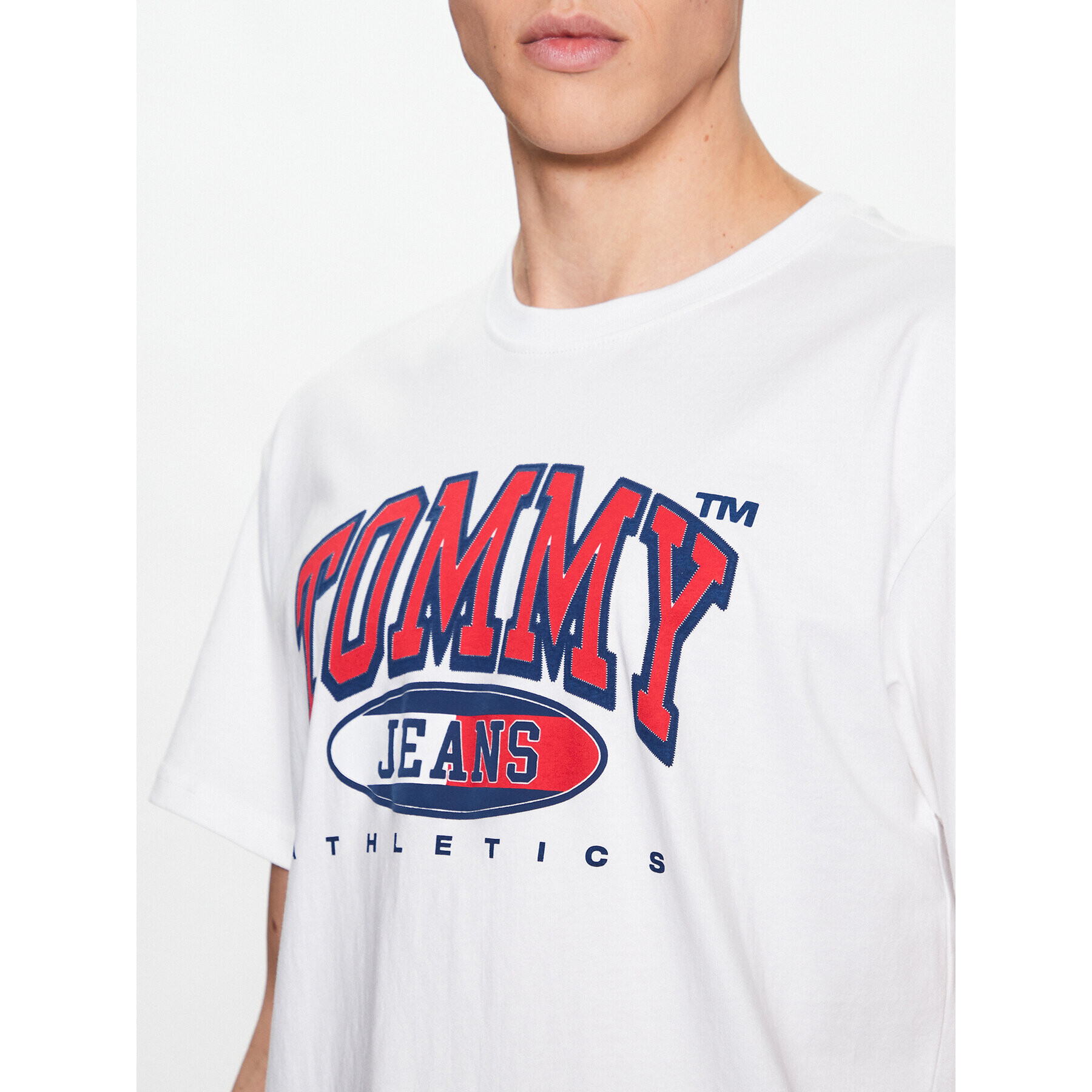 Tommy Jeans Tričko DM0DM16407 Biela Relaxed Fit - Pepit.sk