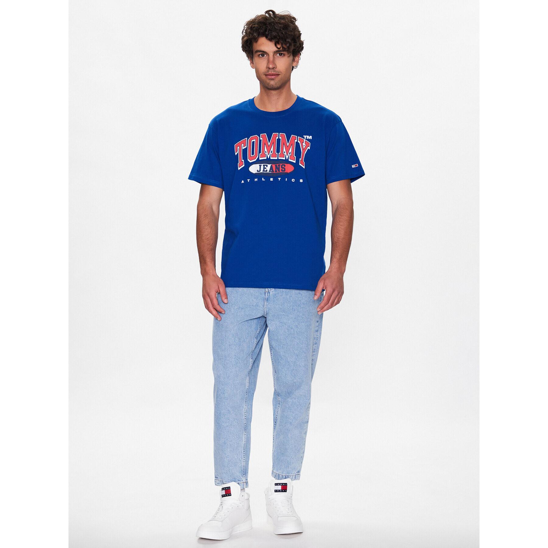 Tommy Jeans Tričko DM0DM16407 Modrá Relaxed Fit - Pepit.sk