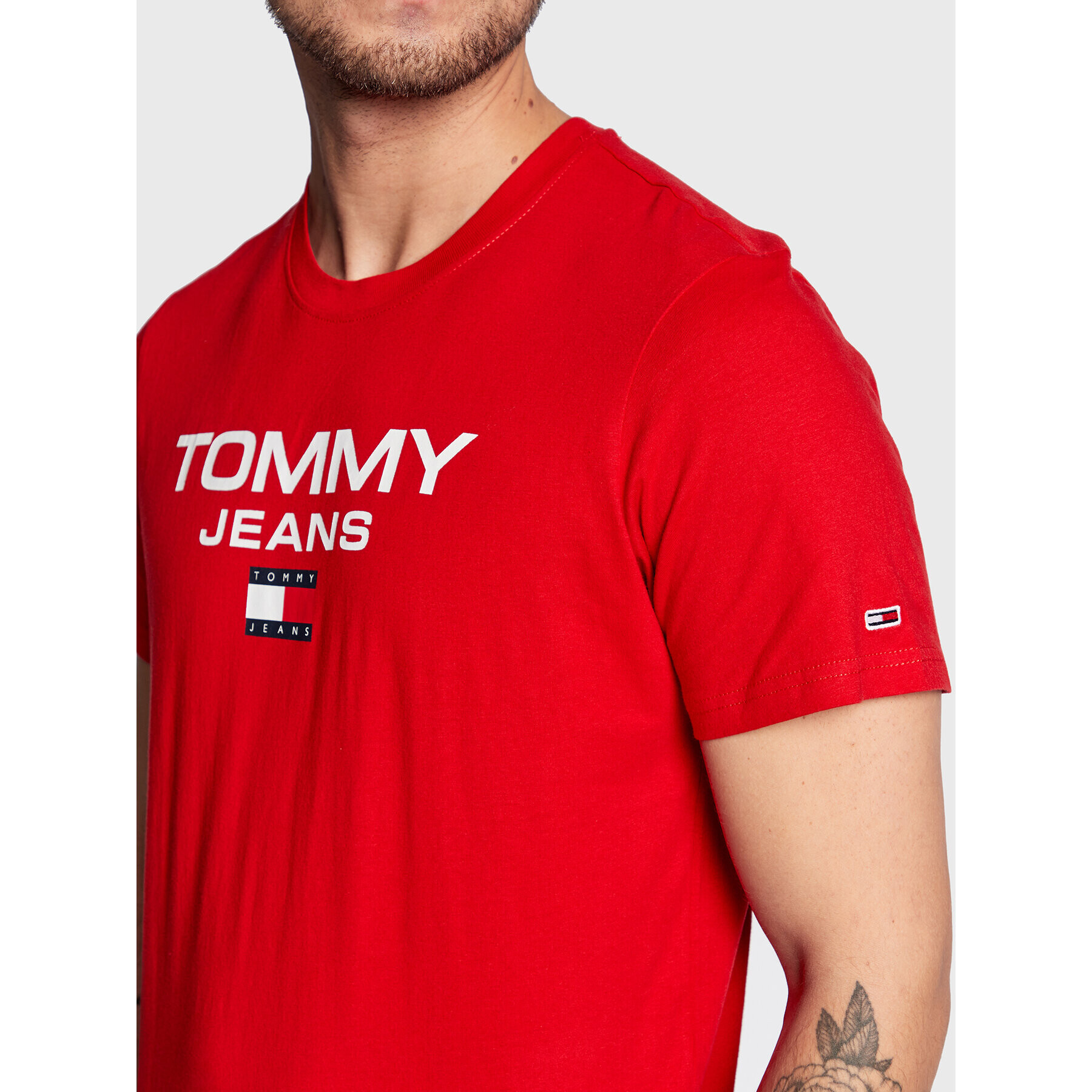 Tommy Jeans Tričko Entry DM0DM15682 Červená Regular Fit - Pepit.sk