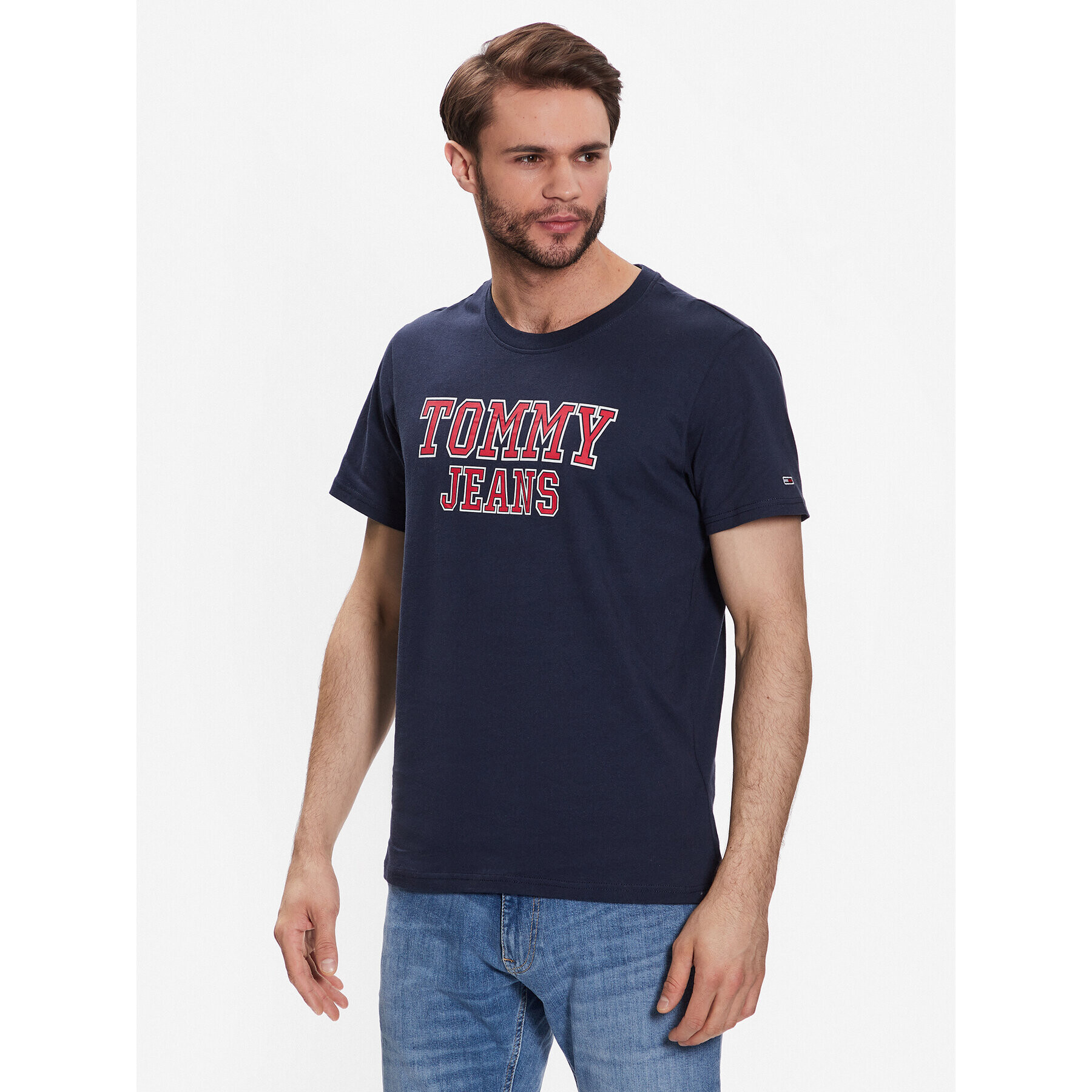 Tommy Jeans Tričko Essential DM0DM16405 Tmavomodrá Regular Fit - Pepit.sk