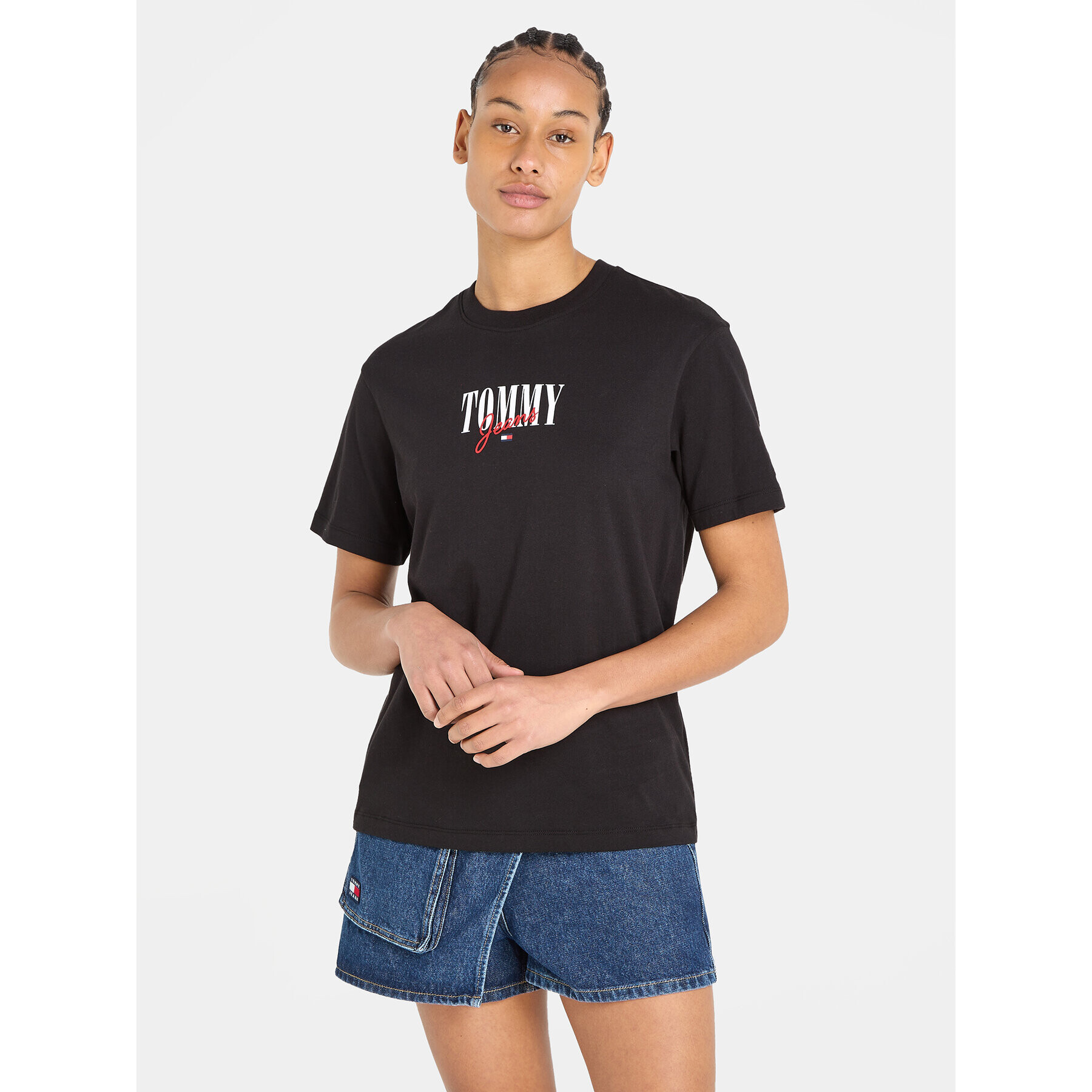 Tommy Jeans Tričko Essential Logo DW0DW16441 Čierna Relaxed Fit - Pepit.sk