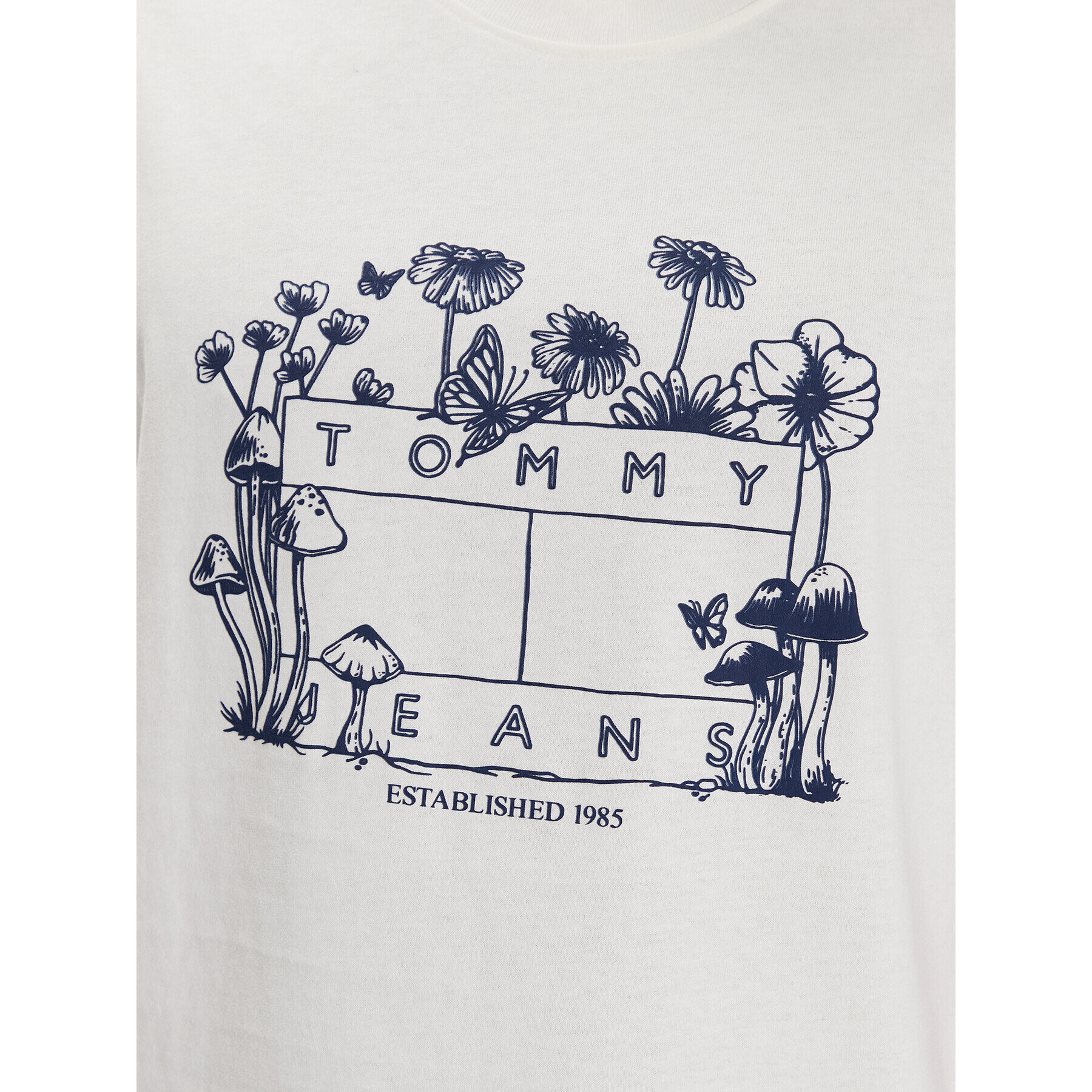 Tommy Jeans Tričko Homegrown DM0DM16235 Écru Relaxed Fit - Pepit.sk