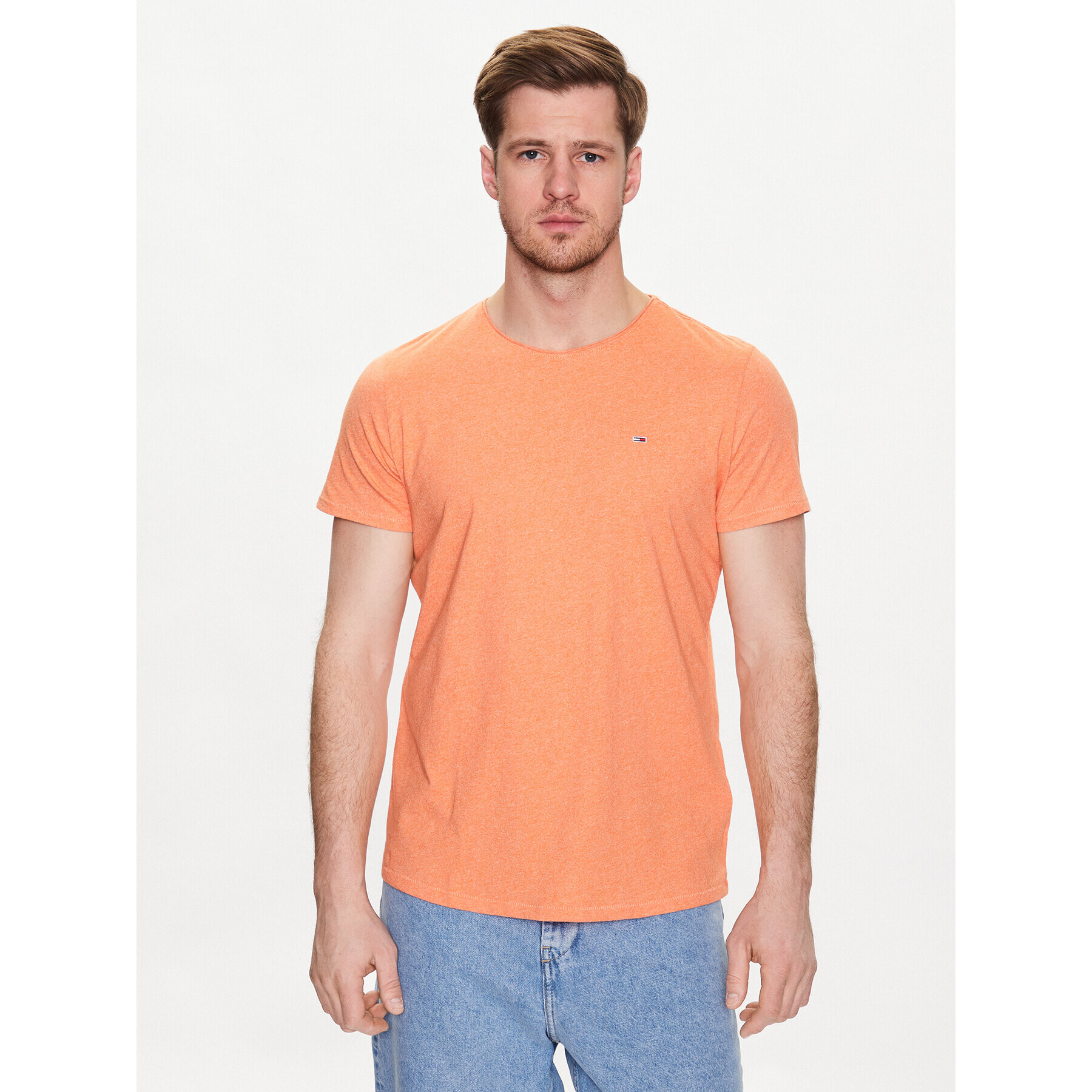 Tommy Jeans Tričko Jaspe DM0DM09586 Oranžová Slim Fit - Pepit.sk