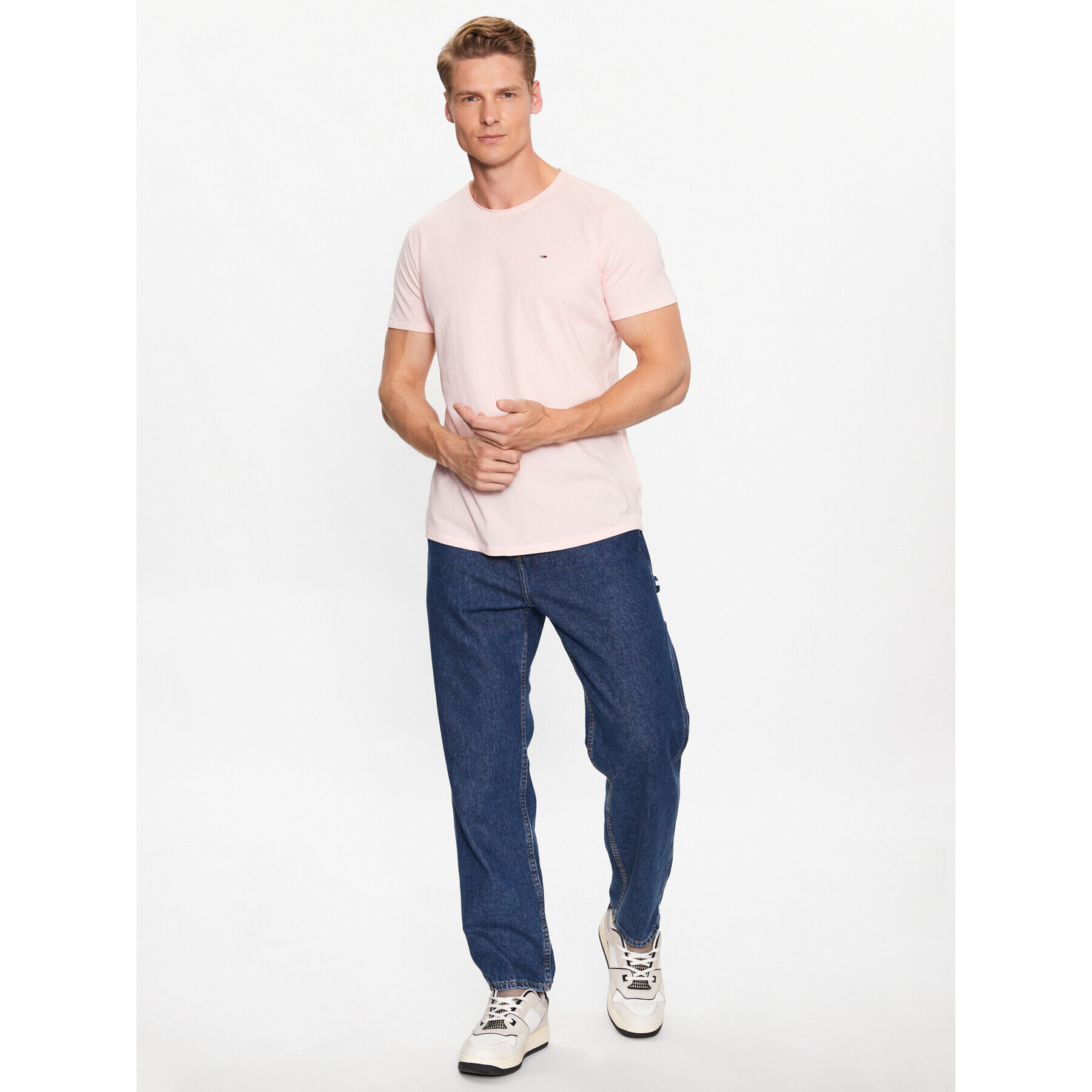 Tommy Jeans Tričko Jaspe DM0DM09586 Ružová Slim Fit - Pepit.sk