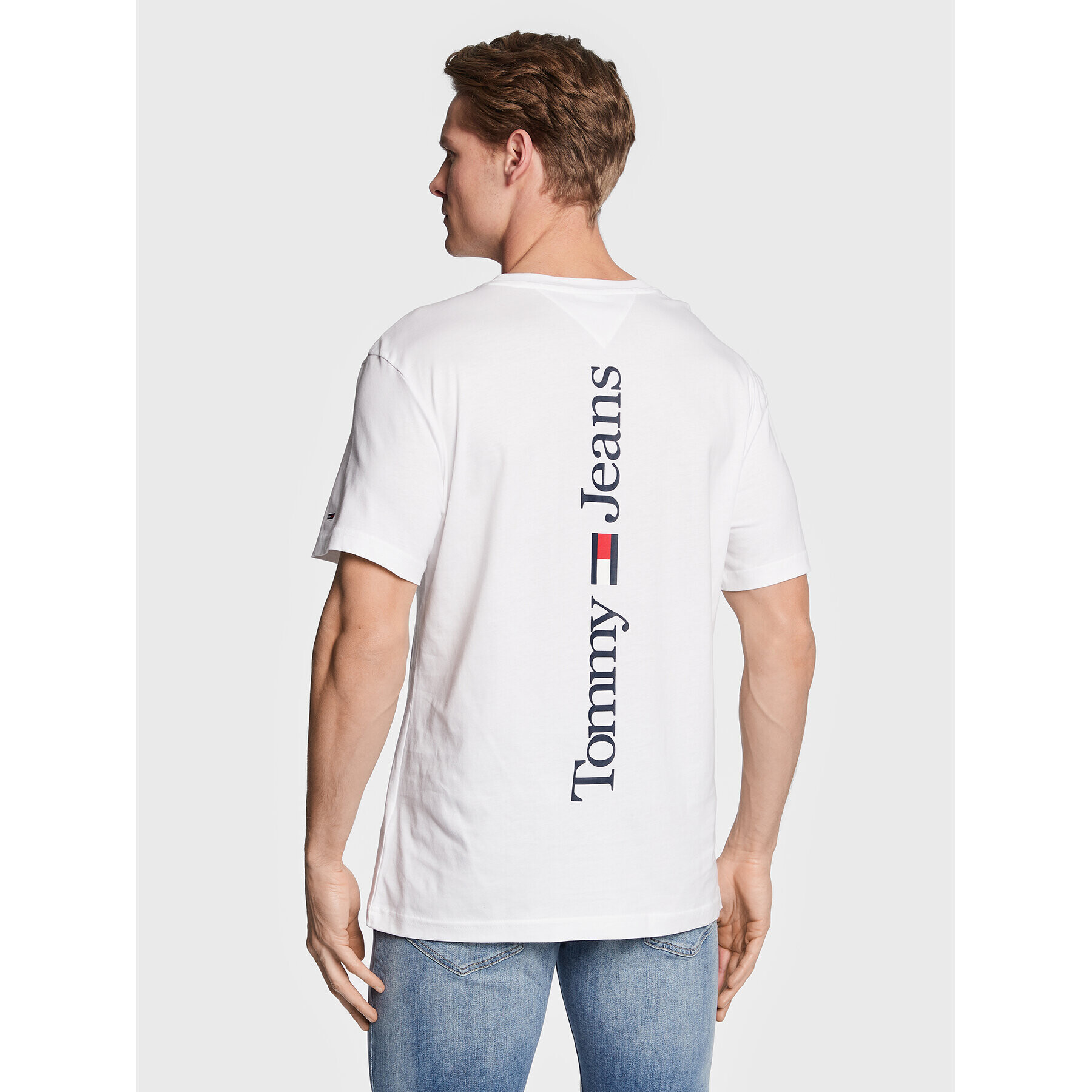 Tommy Jeans Tričko Linear Back Logo DM0DM15678 Biela Regular Fit - Pepit.sk