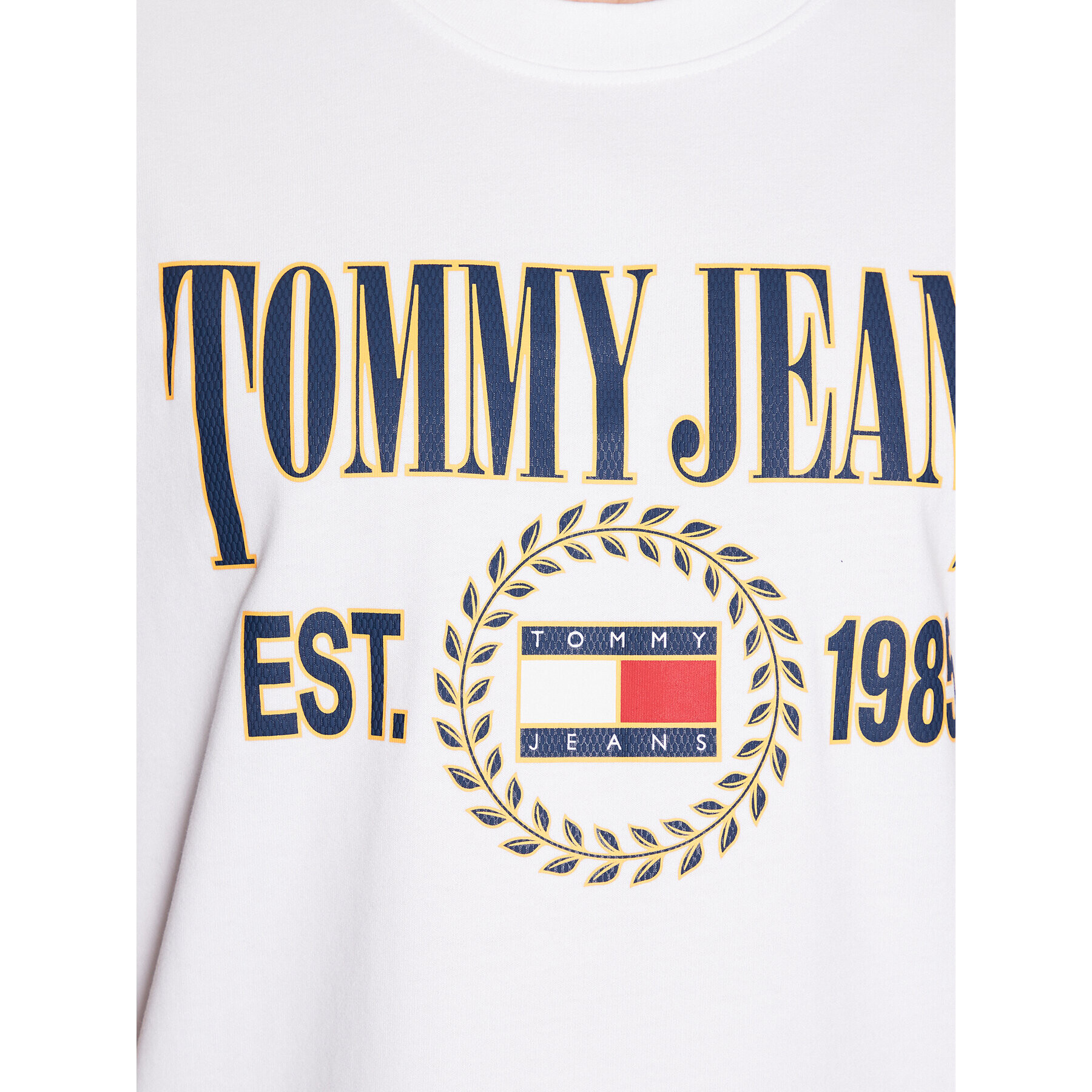 Tommy Jeans Tričko Luxe DM0DM16231 Biela Relaxed Fit - Pepit.sk