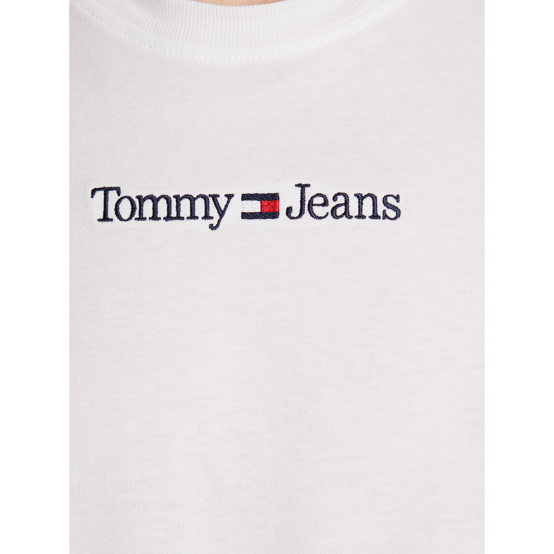 Tommy Jeans Tričko Serif Linear DW0DW15049 Biela Regular Fit - Pepit.sk