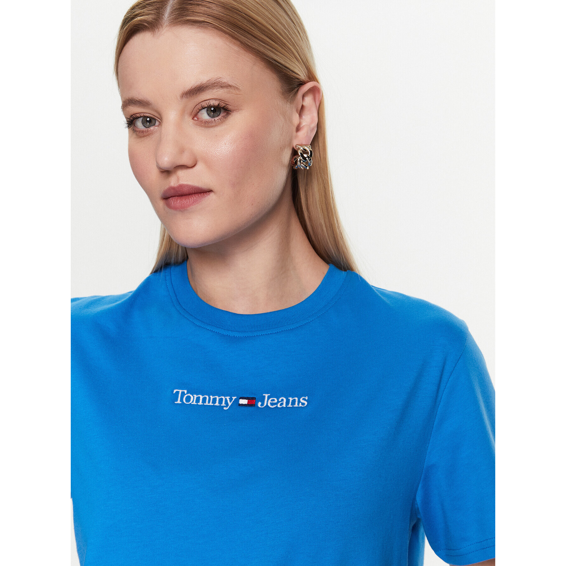 Tommy Jeans Tričko Serif Linear DW0DW15049 Modrá Regular Fit - Pepit.sk