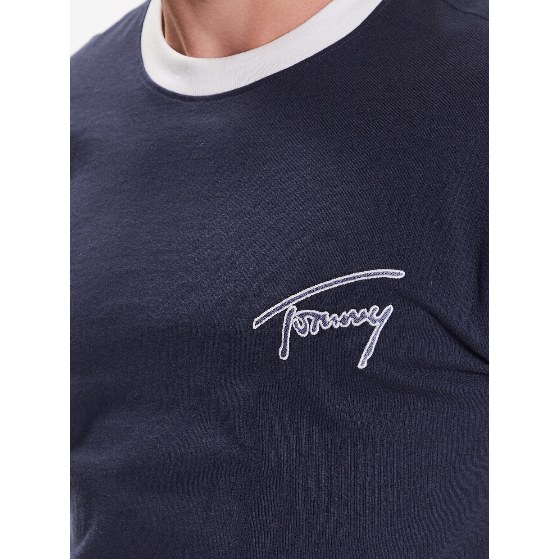 Tommy Jeans Tričko Signature DM0DM16324 Tmavomodrá Regular Fit - Pepit.sk