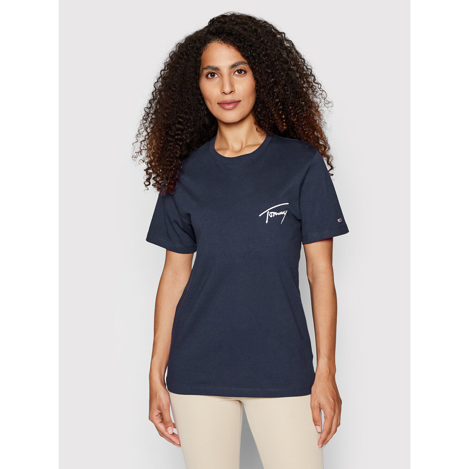 Tommy Jeans Tričko Signature DW0DW12940 Tmavomodrá Relaxed Fit - Pepit.sk