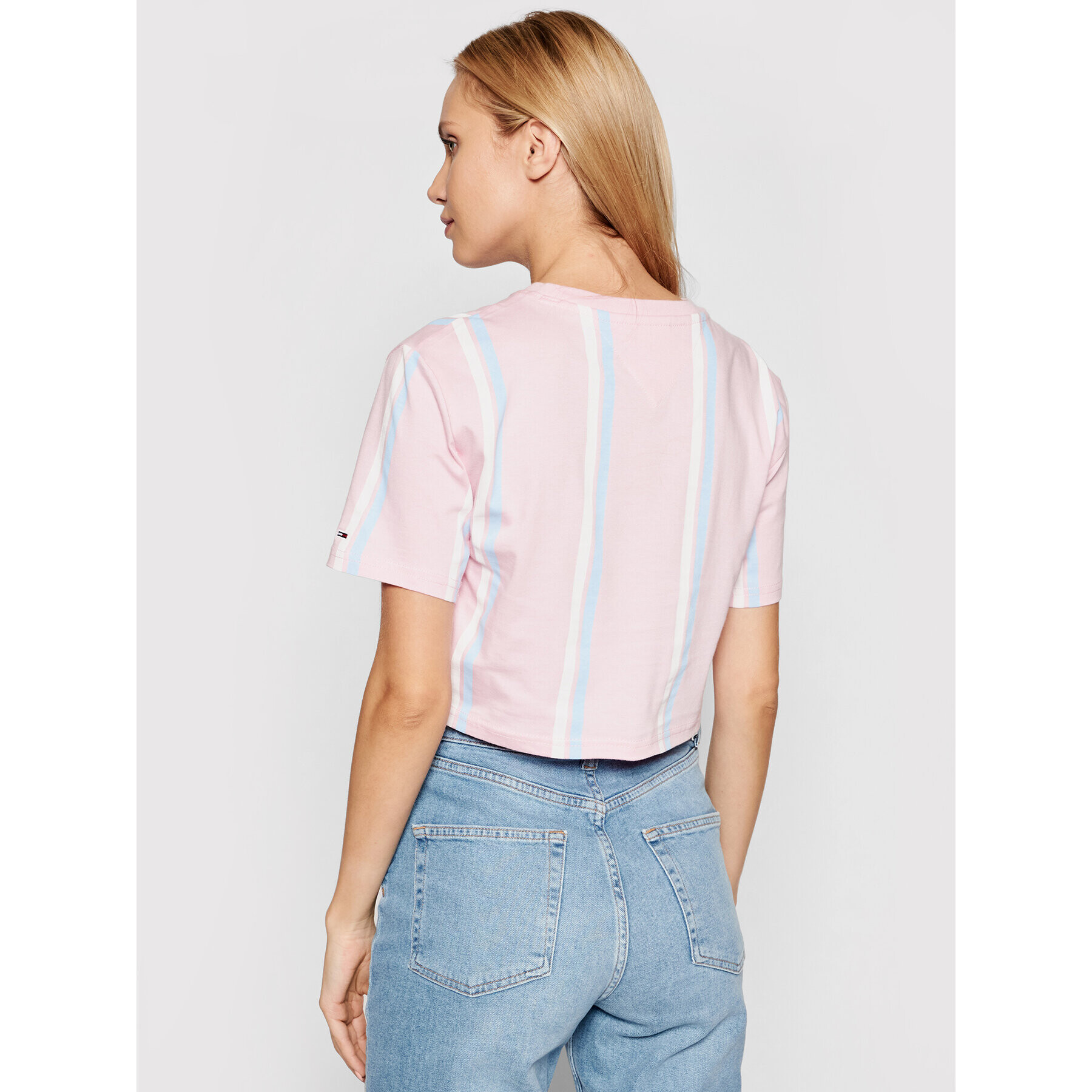 Tommy Jeans Tričko Tjw Stripe 2 DW0DW10962 Ružová Cropped Fit - Pepit.sk