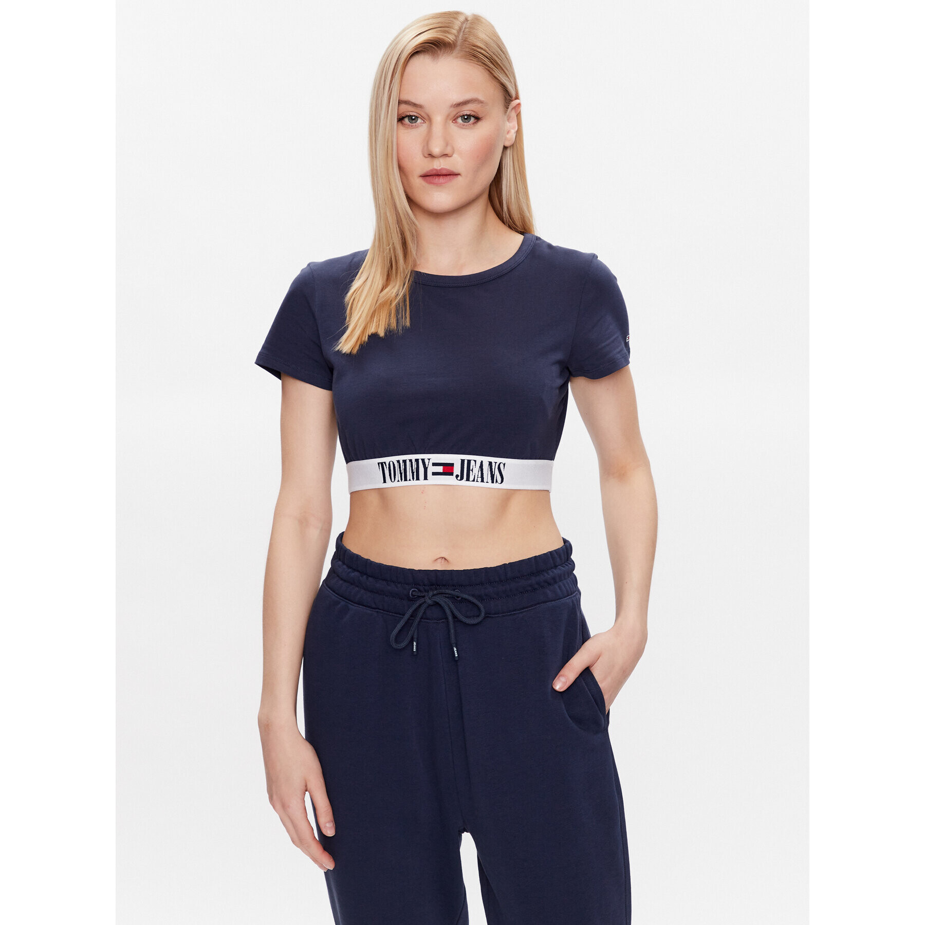 Tommy Jeans Tričko UW0UW04407 Tmavomodrá Slim Fit - Pepit.sk