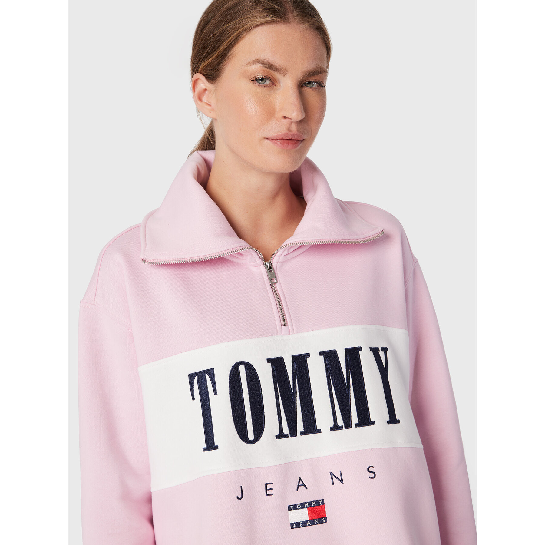 Tommy Jeans Úpletové šaty Auth Serif 2 DW0DW14413 Ružová Regular Fit - Pepit.sk