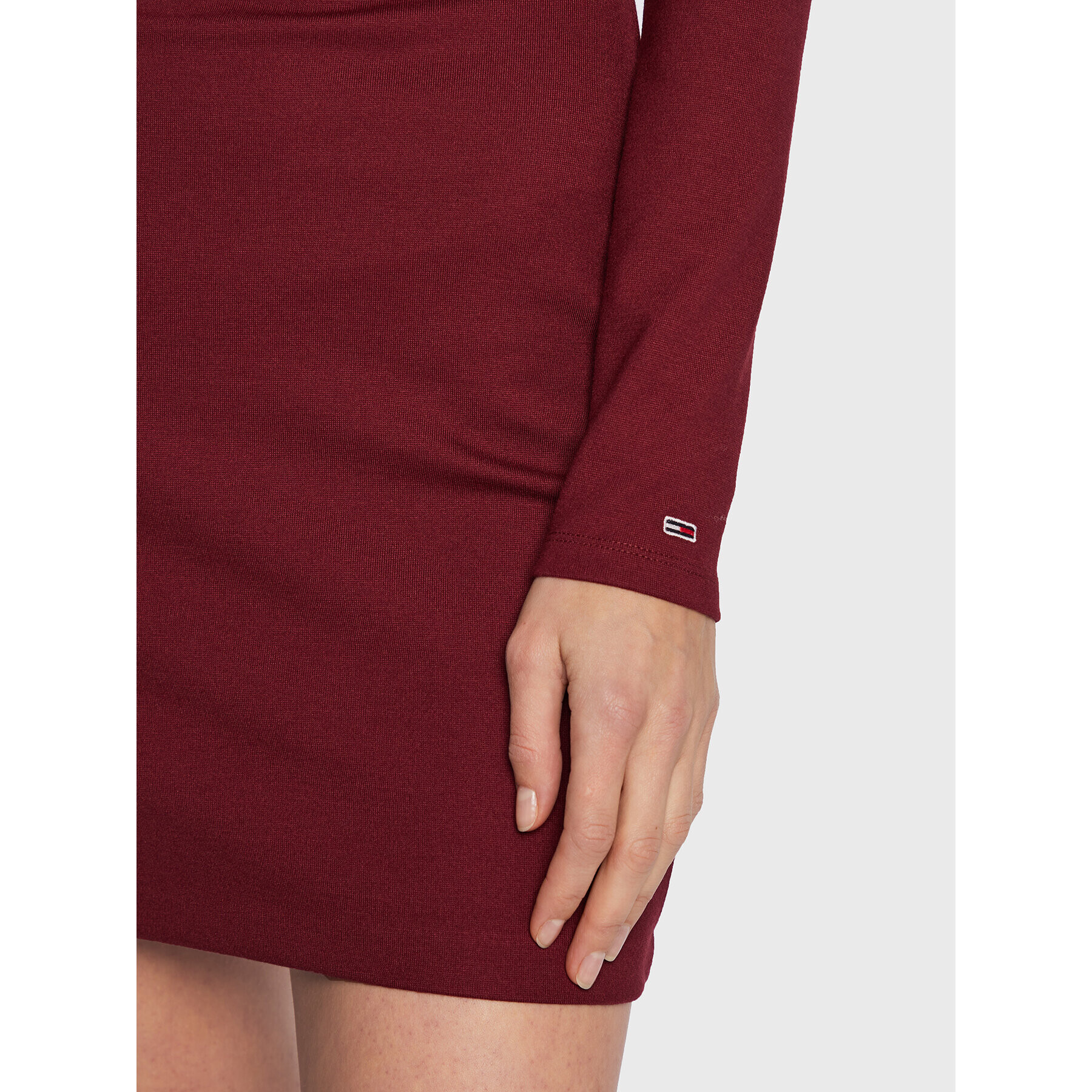 Tommy Jeans Úpletové šaty Signature Bodycon DW0DW14386 Bordová Slim Fit - Pepit.sk