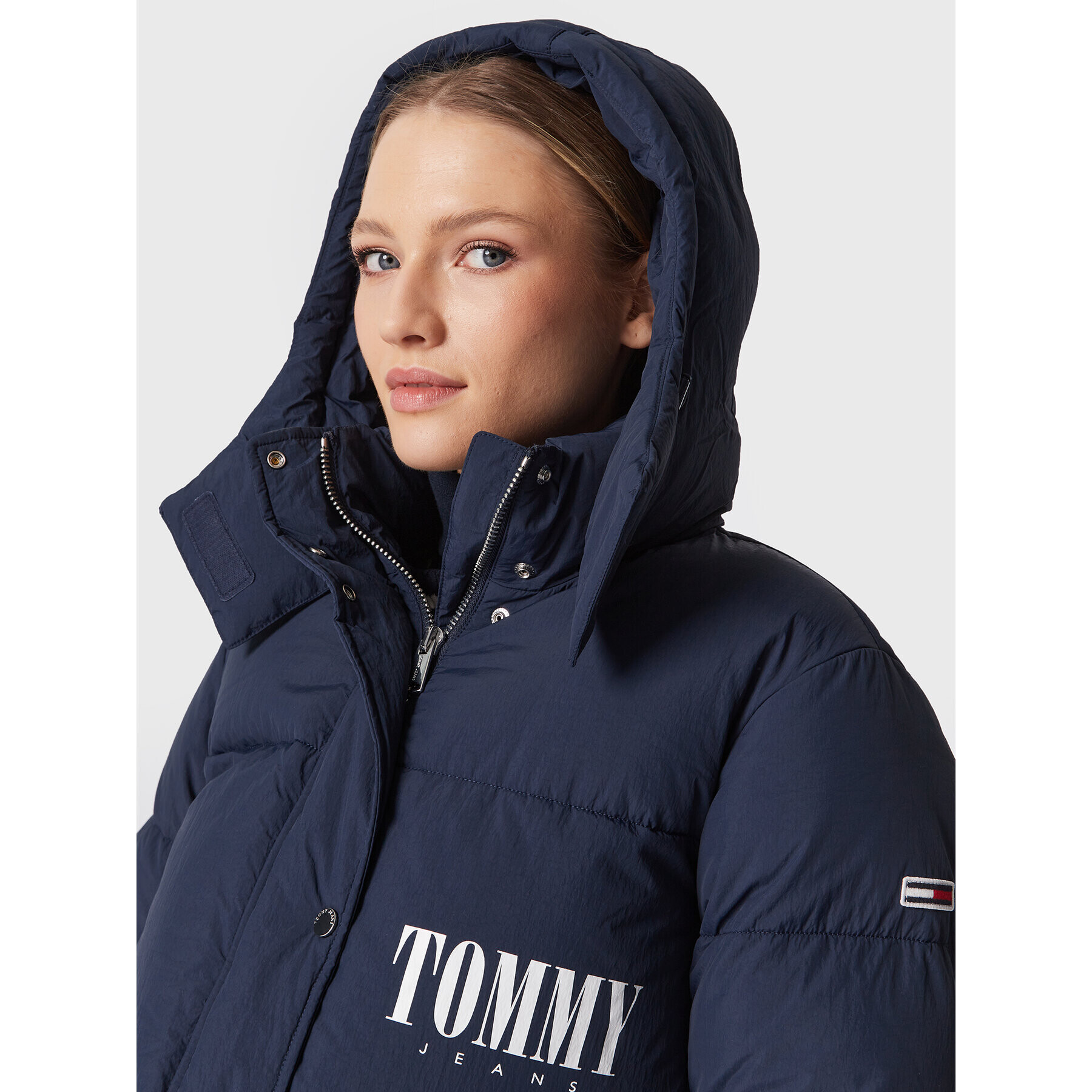 Tommy Jeans Vatovaná bunda A-Line Fashion DW0DW14307 Tmavomodrá Oversize - Pepit.sk