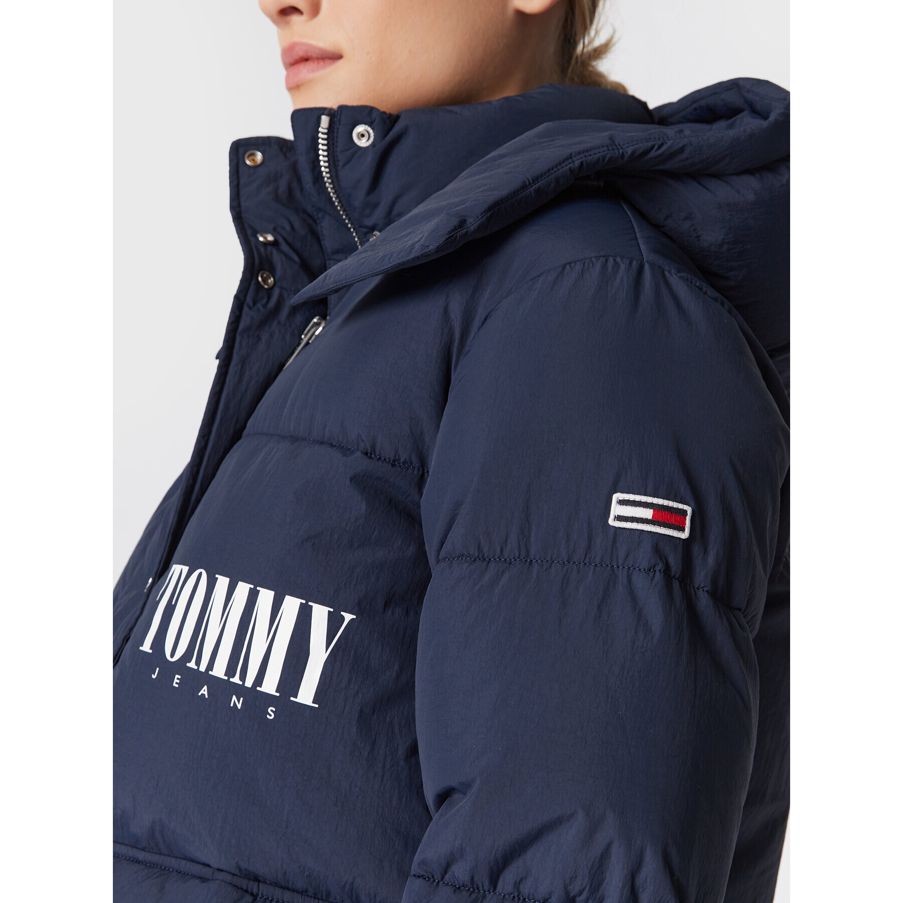 Tommy Jeans Vatovaná bunda A-Line Fashion DW0DW14307 Tmavomodrá Oversize - Pepit.sk