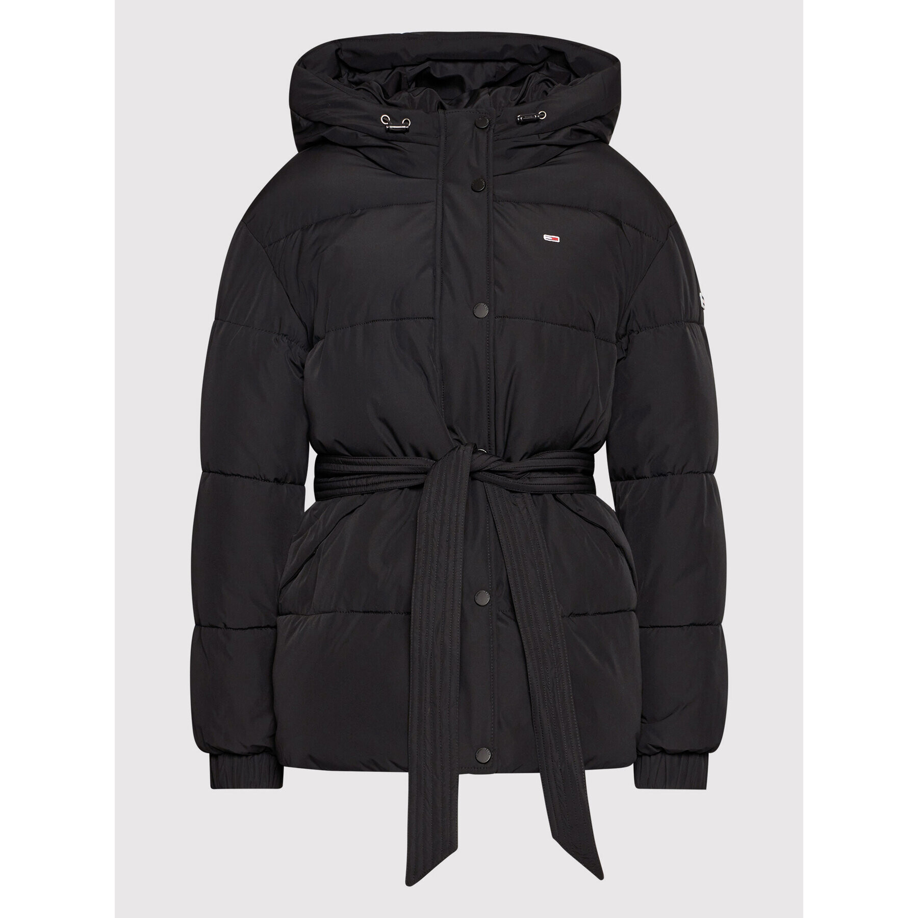 Tommy Jeans Vatovaná bunda Belted Puffer DW0DW11101 Čierna Regular Fit - Pepit.sk