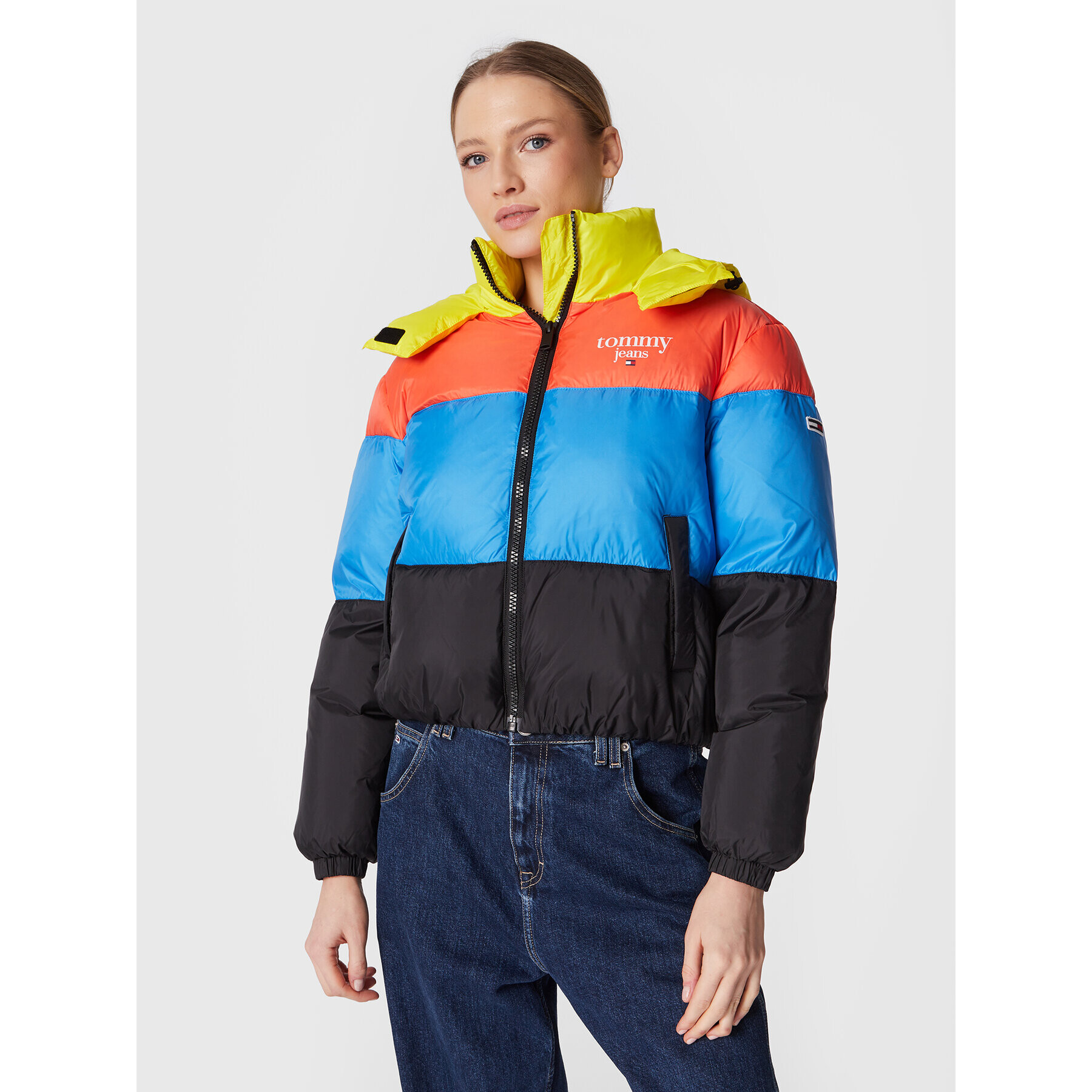 Tommy Jeans Vatovaná bunda Colorblock DW0DW14312 Farebná Relaxed Fit - Pepit.sk