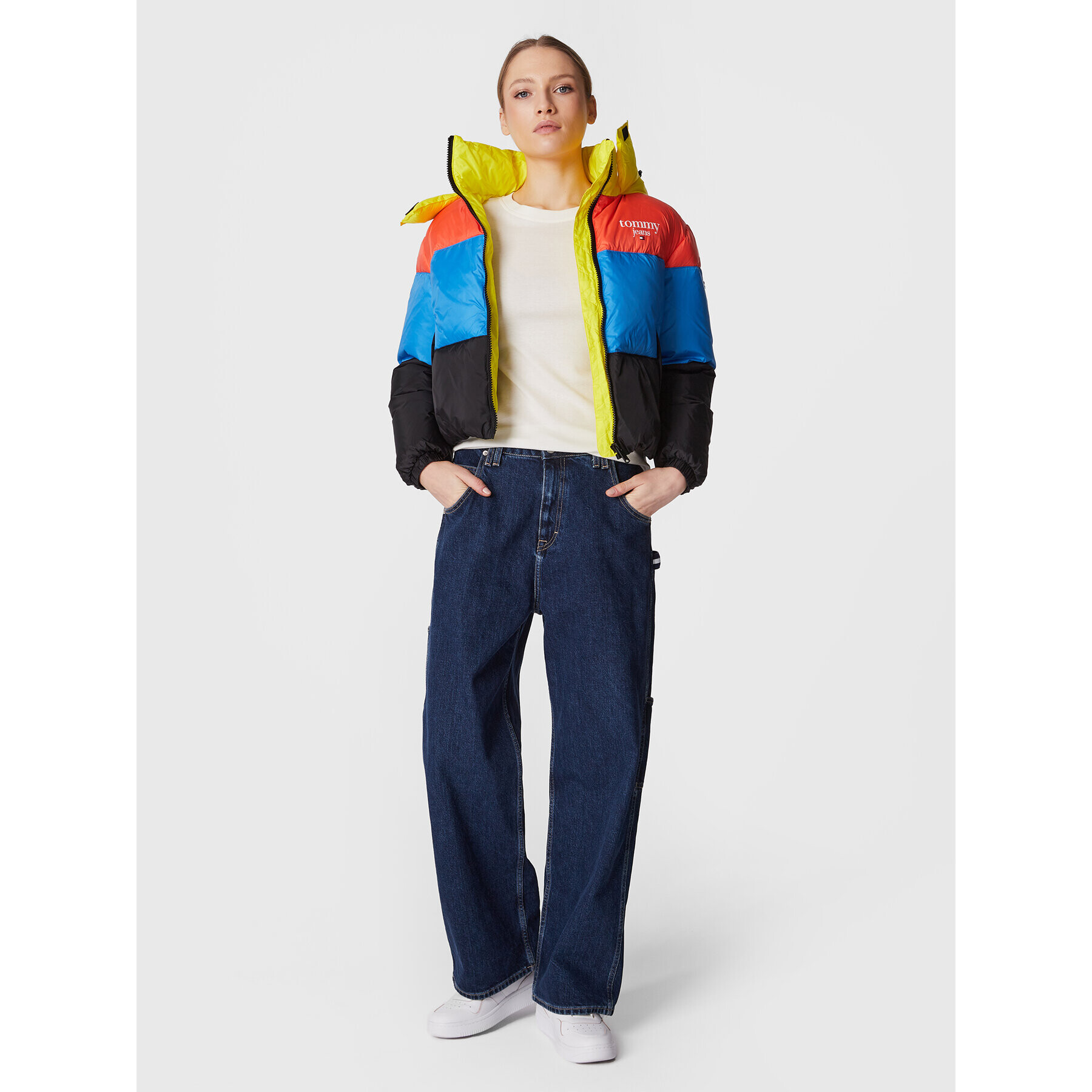 Tommy Jeans Vatovaná bunda Colorblock DW0DW14312 Farebná Relaxed Fit - Pepit.sk