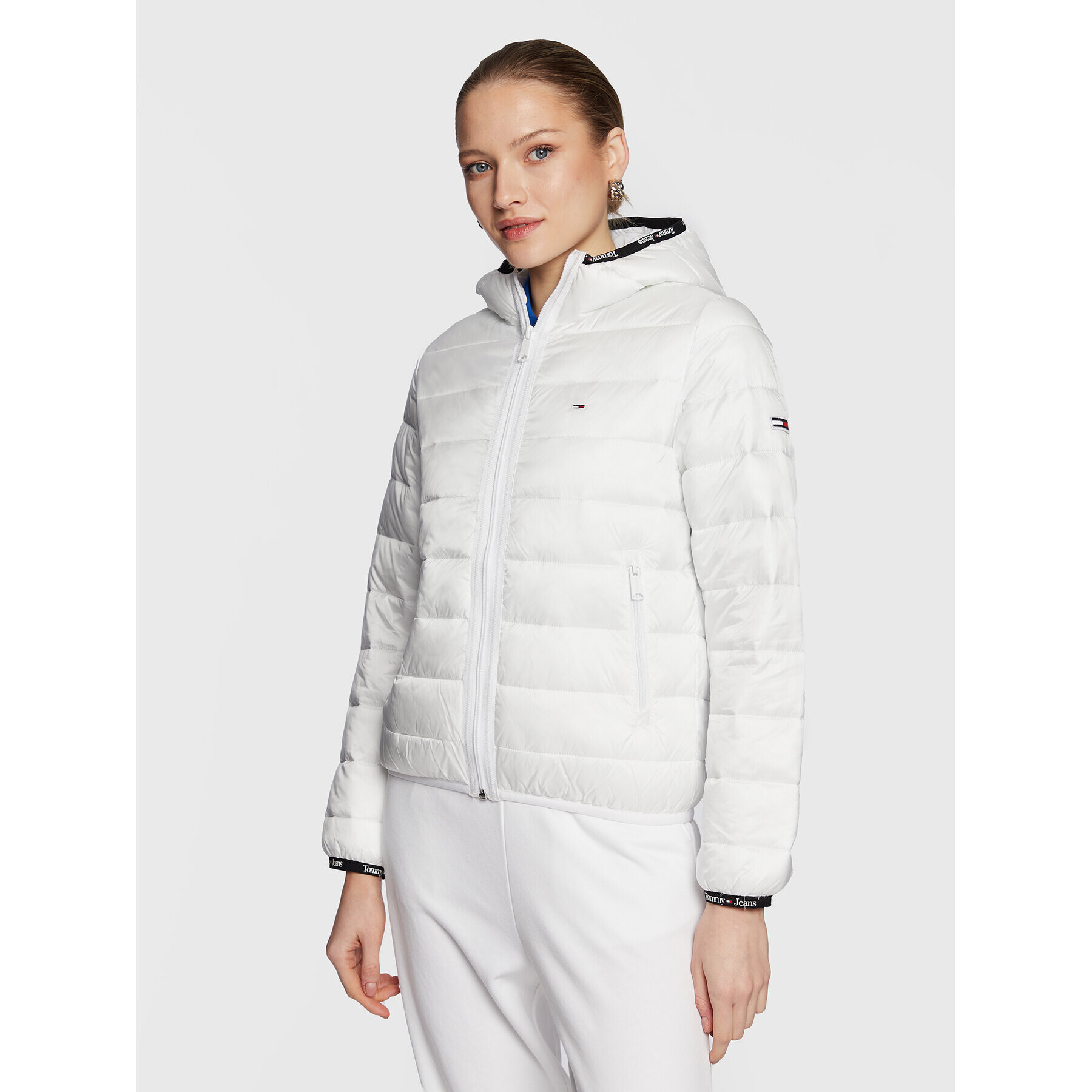 Tommy Jeans Vatovaná bunda Quilted Tape DW0DW15168 Biela Regular Fit - Pepit.sk