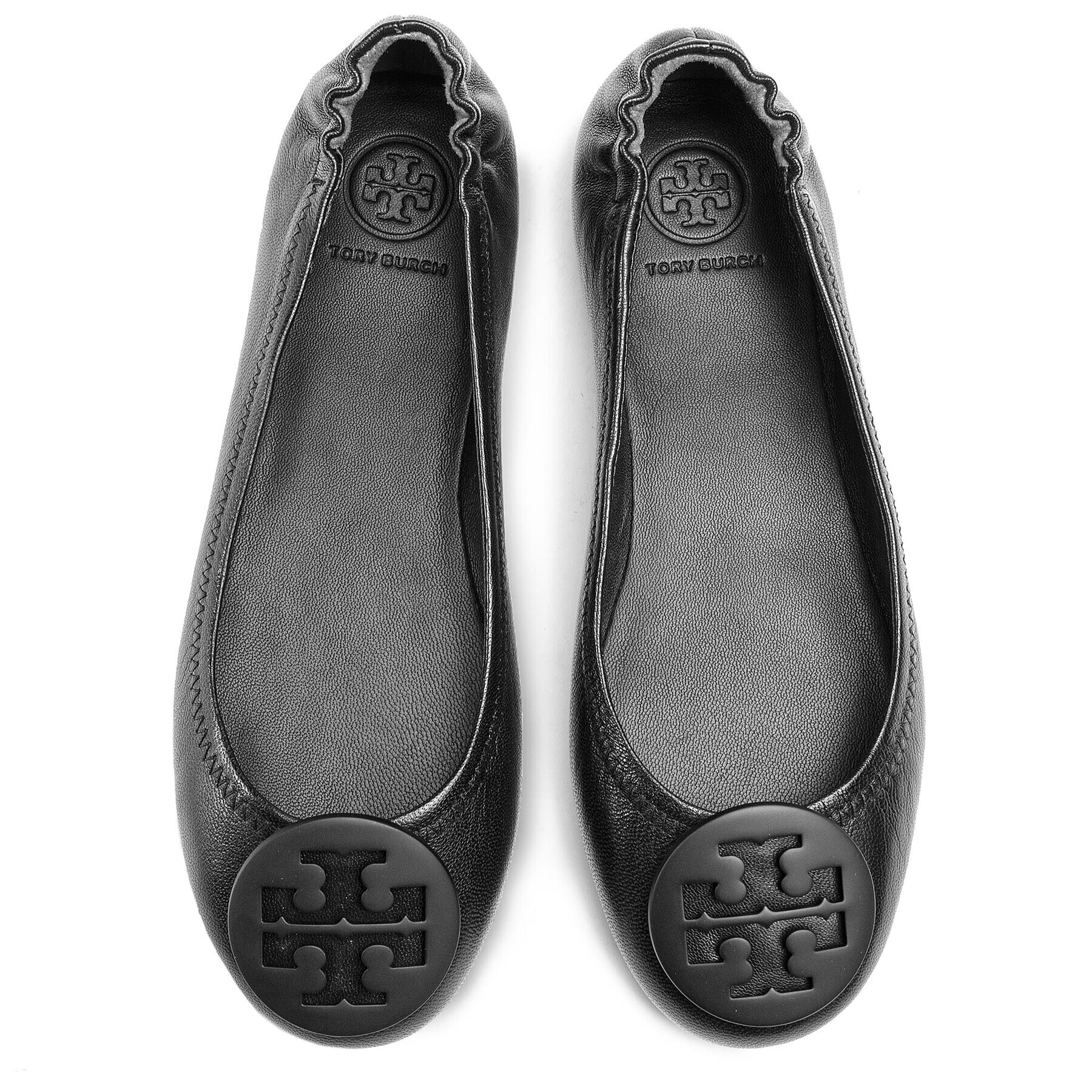 Tory Burch Baleríny Minnie Travel Ballet With Logo 49350 Čierna - Pepit.sk