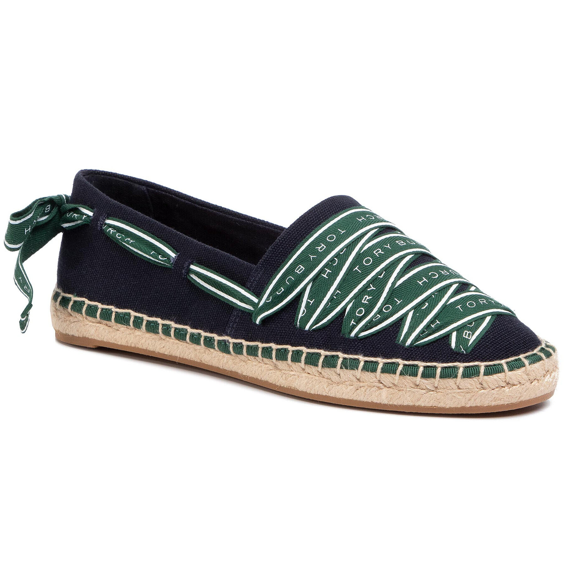 Tory Burch Espadrilky Logo Grosgrain Espadrille 61318 Tmavomodrá - Pepit.sk