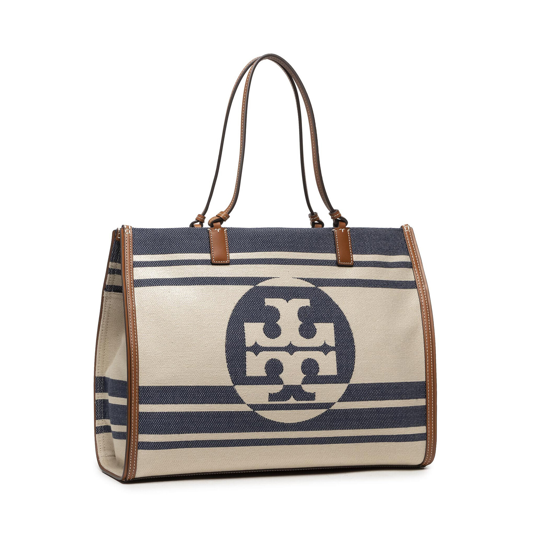 Tory Burch Kabelka Ella Jacquard Stripe Tote 88083 Béžová - Pepit.sk