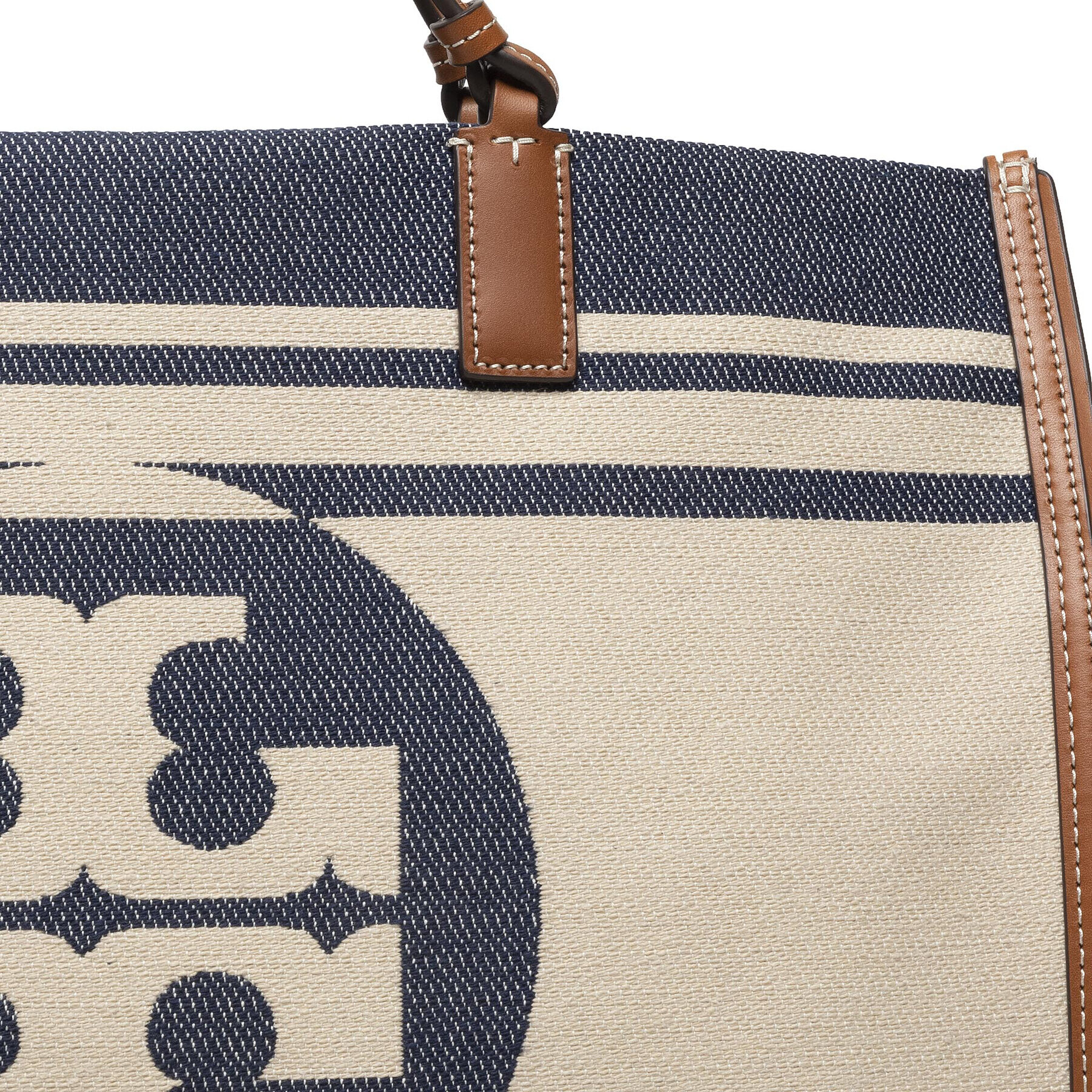 Tory Burch Kabelka Ella Jacquard Stripe Tote 88083 Béžová - Pepit.sk