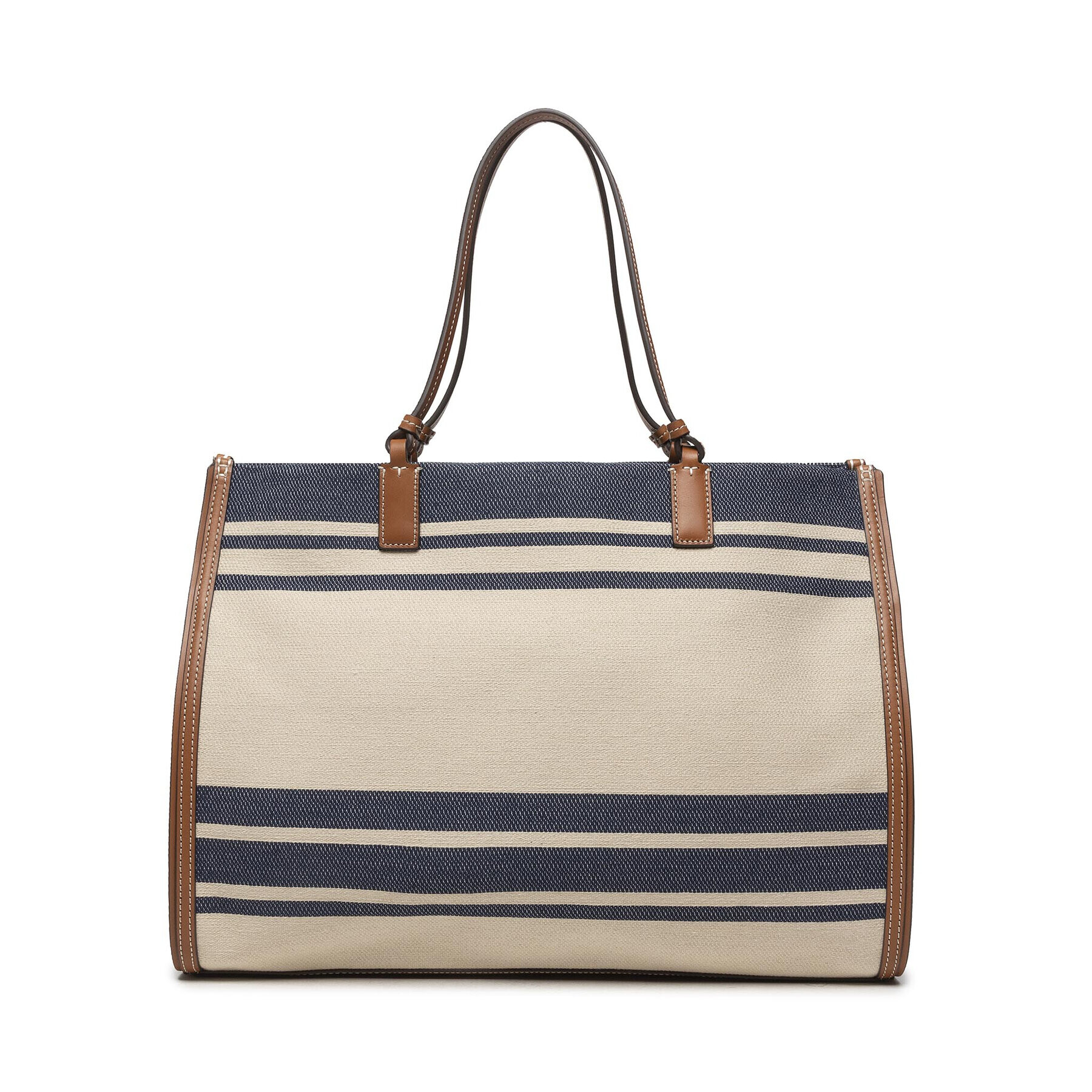 Tory Burch Kabelka Ella Jacquard Stripe Tote 88083 Béžová - Pepit.sk