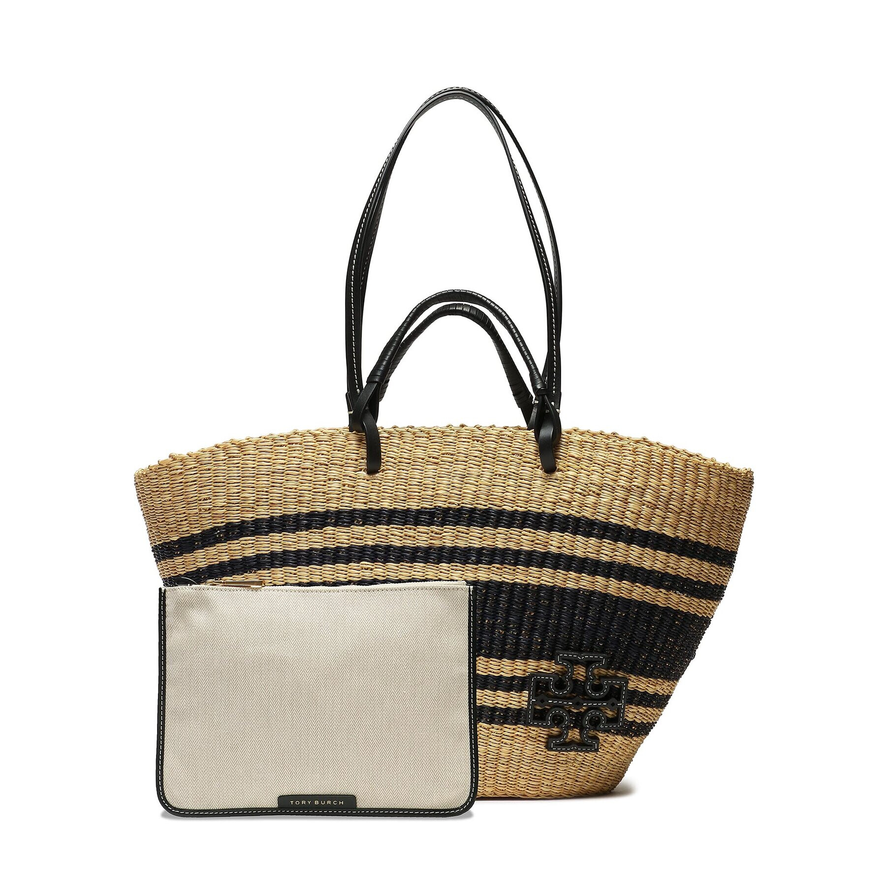 Tory Burch Kabelka Ella Striped Straw Basket Tote 135737 Béžová - Pepit.sk