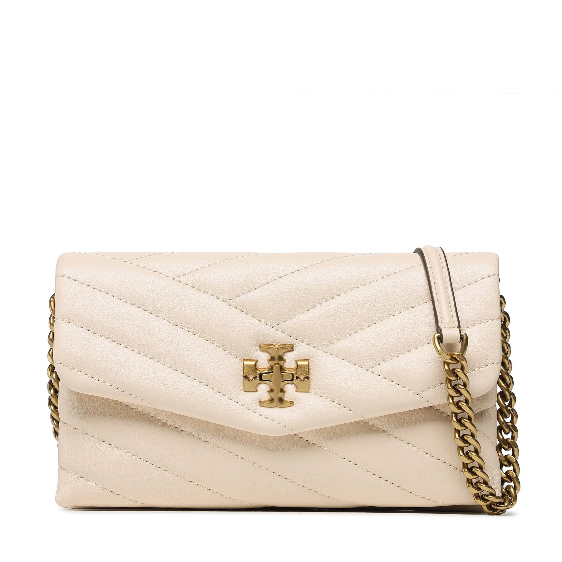 Tory Burch Kabelka Kira Chevron Chain 90343 Béžová - Pepit.sk